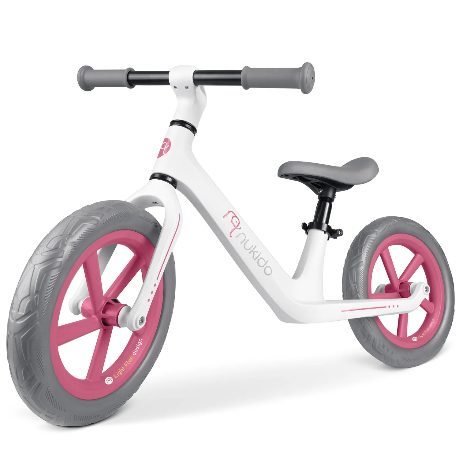 nukido light flee bicikl bez pedala, bijelo sivi - slika 9