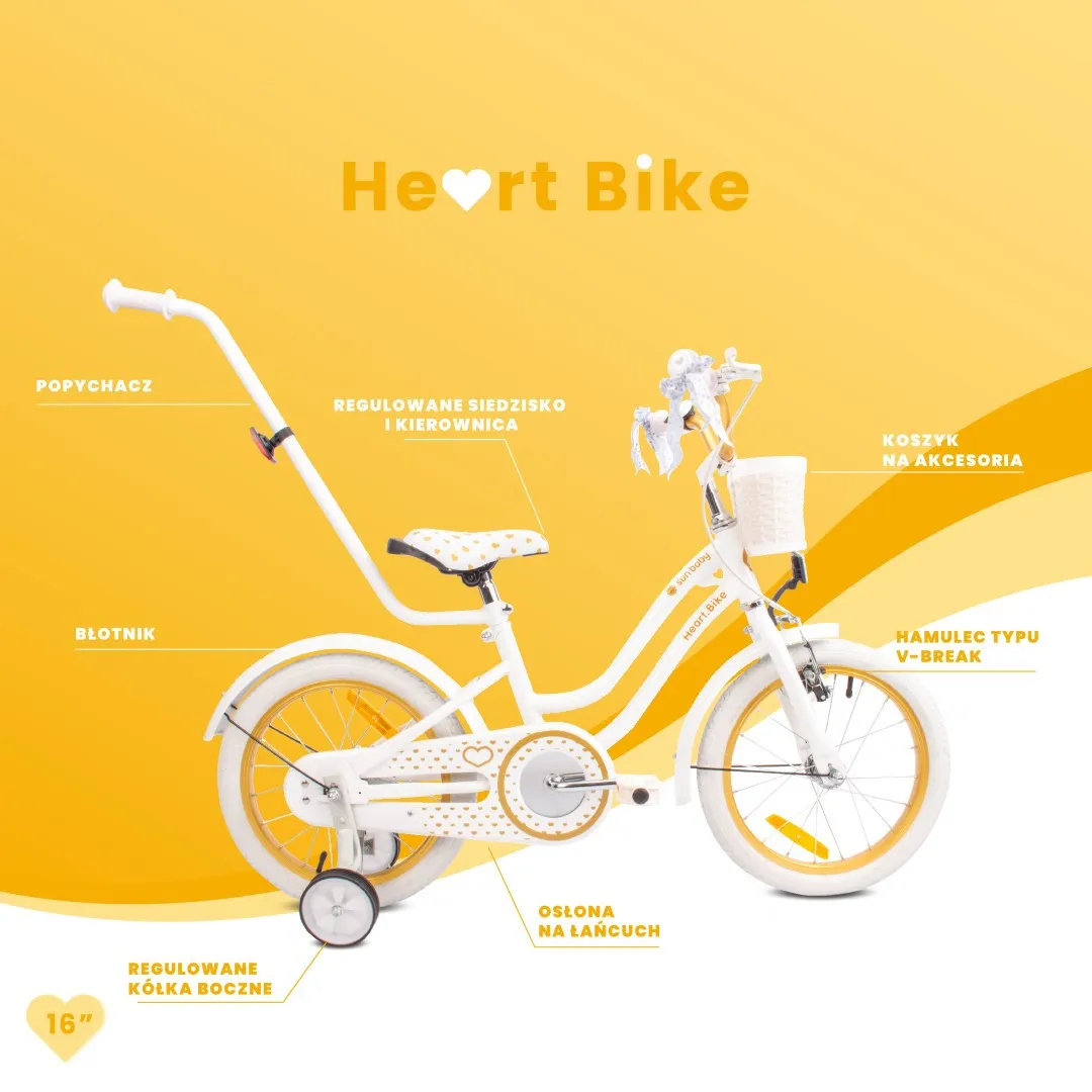 dječji bicikl guralica heart 16" bijelo-zlatni - slika 11