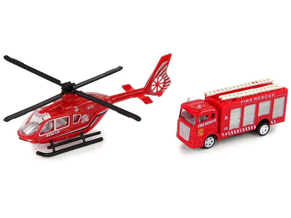 igračka vatrogasni helikopter i kamion 18 x 4 x 7cm - slika 3