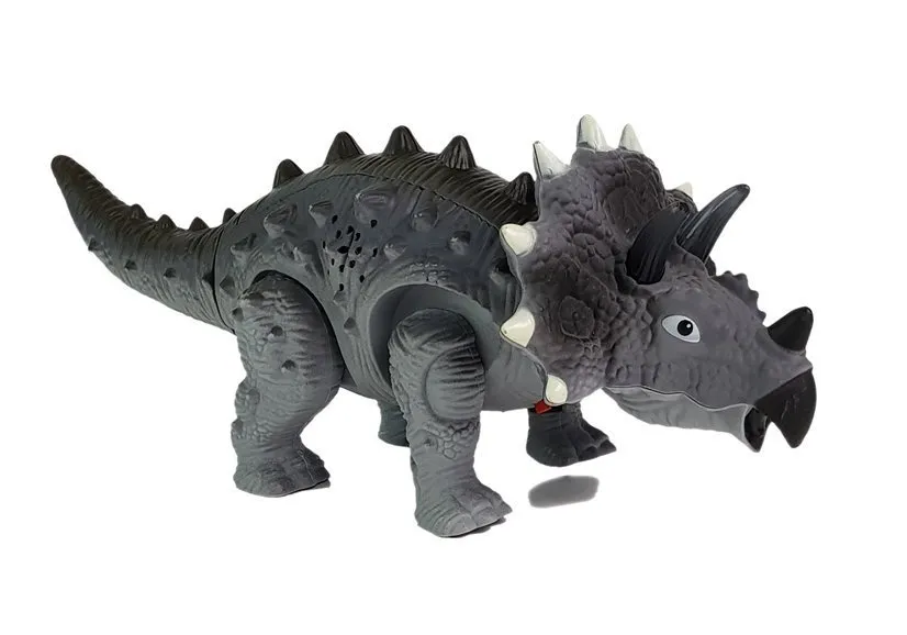dinosaur triceratops na baterije sivi - slika 3