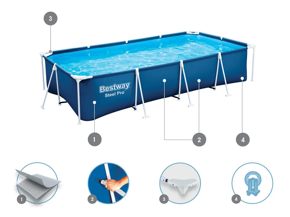 bestway montažni bazen s pumpom 400x211 cm 56424 - slika 6