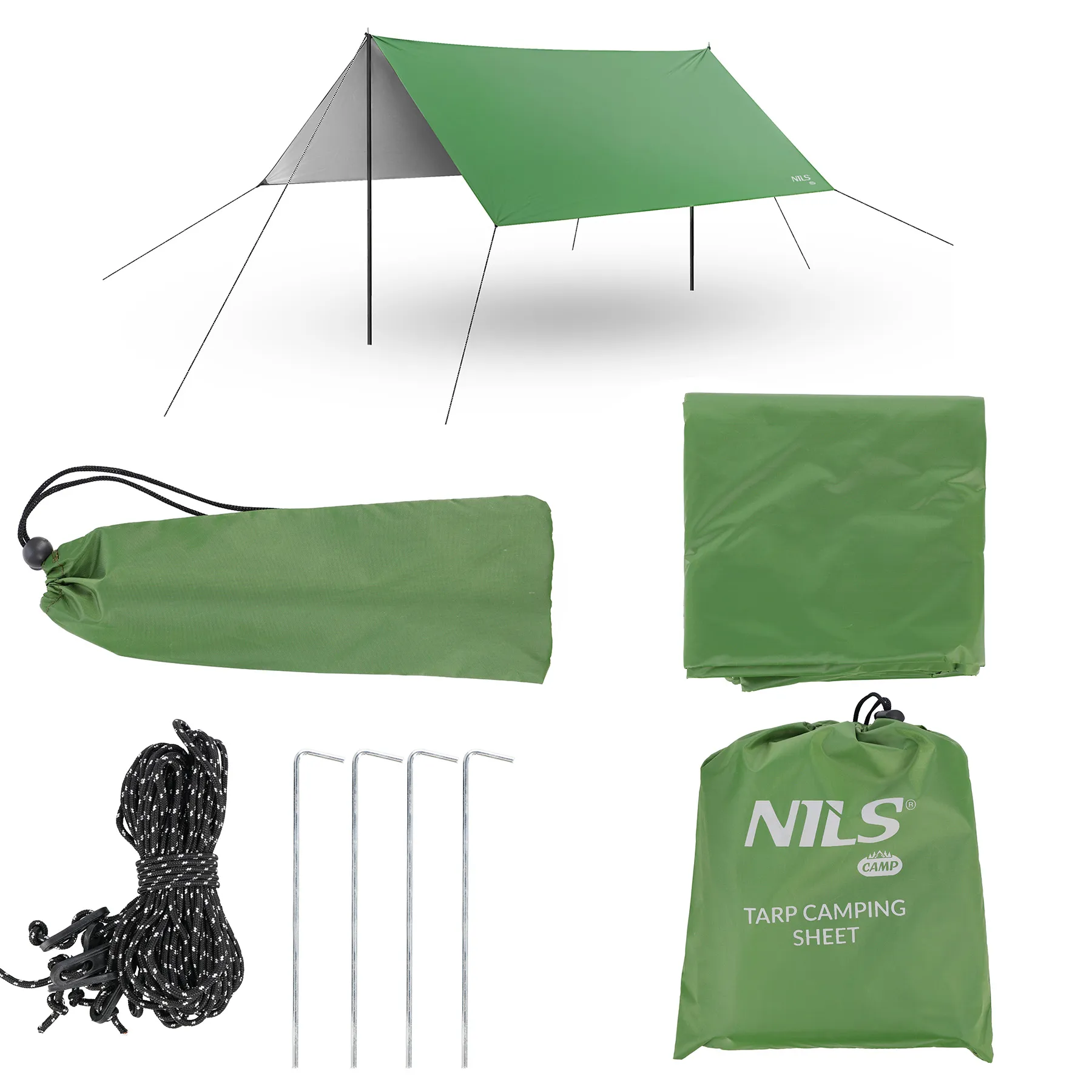 cerada za kampiranje 300x300 cm zelena nils camp - slika 5
