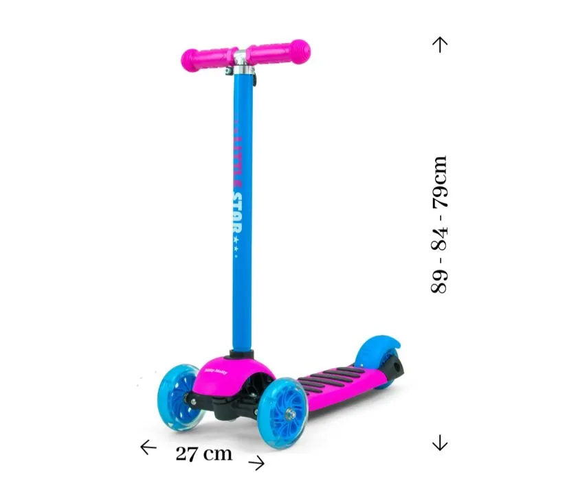 milly mally romobil 3u1 little star rozno - plavi - slika 5