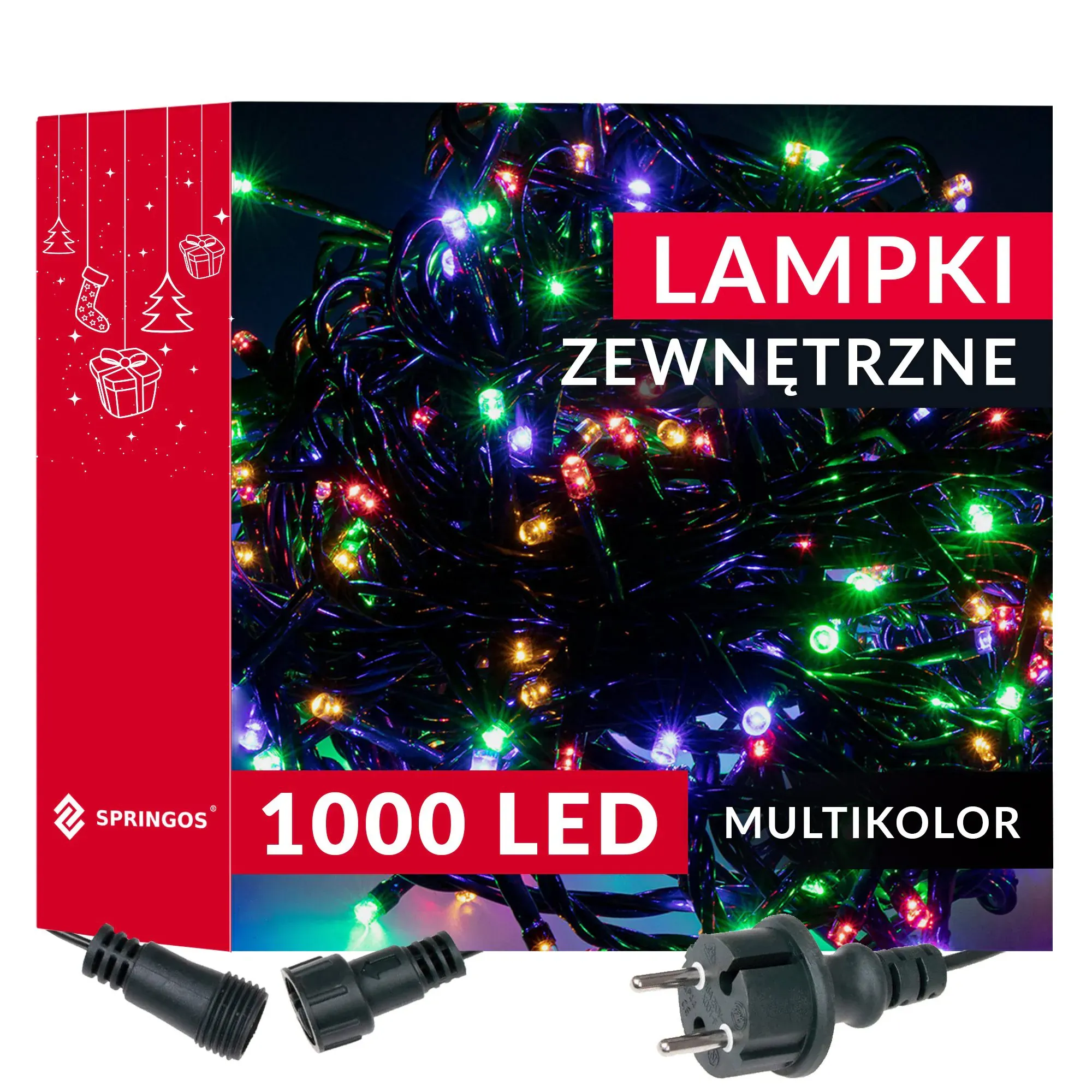 springos božićne lampice, 1000 led, 61,5 m , višebojna - slika 2