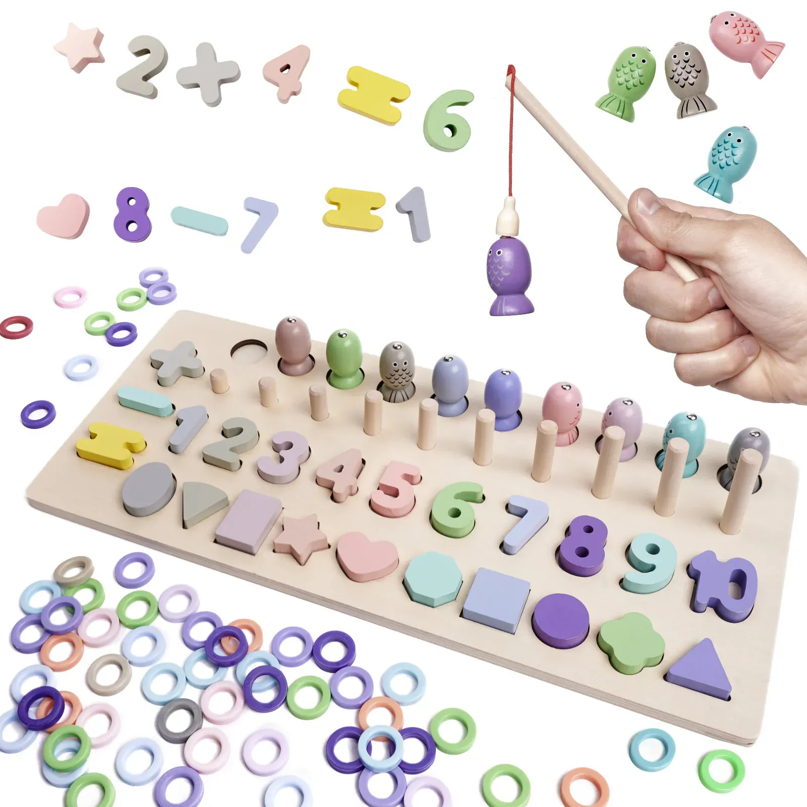 montessori drvena edukativna slagalica sorter 2u1 - slika 2