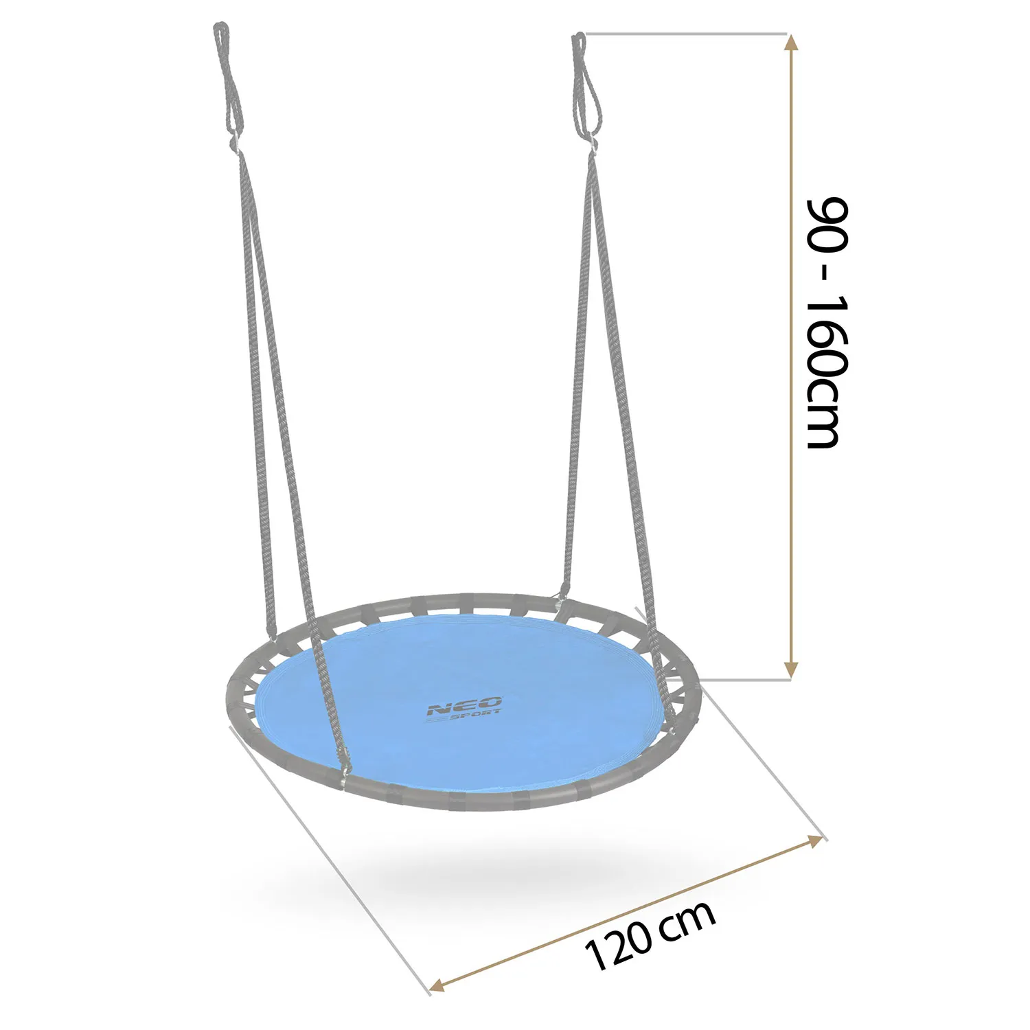 neo-sport ljuljačka rodino gnijezdo, 120 cm, plava - slika 7