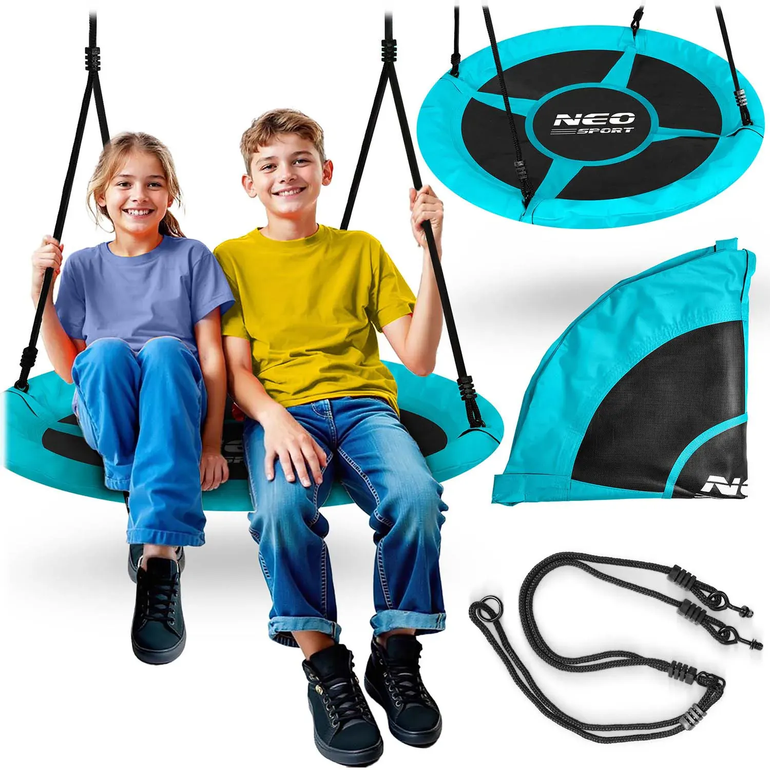 neo-sport ljuljačka rodino gnijezdo, 100 cm, tirkizna - slika 2