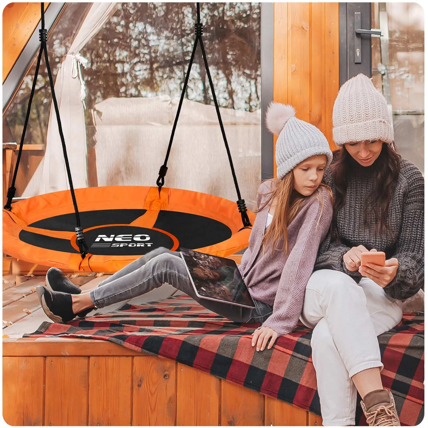 swingo xxl ljuljačka rodino gnijezdo, narančasta, 95 cm - slika 9