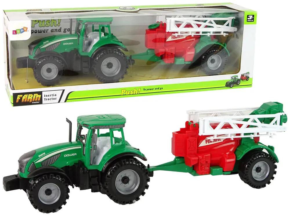 zeleni traktor sa crvenom prskalicom - slika 2