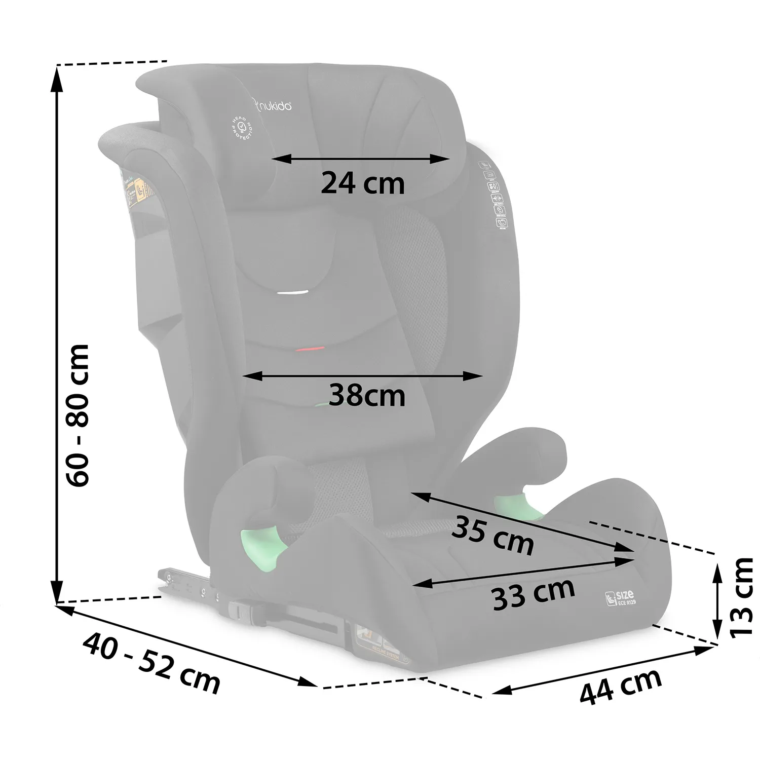 nukido louis soft crna autosjedalica 15-36 kg isofix - slika 7