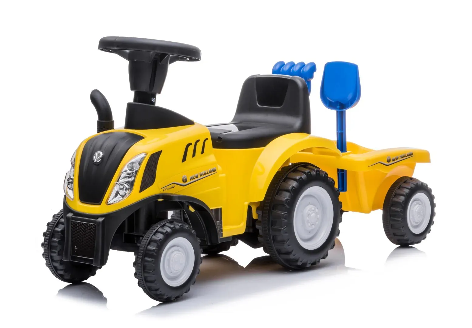 dječji traktor guralica s prikolicom new holland žuti - slika 3