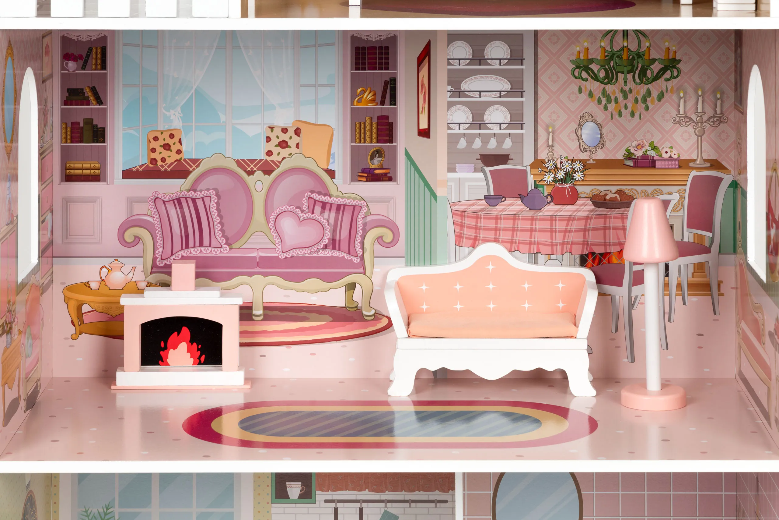 ecotoys velika kućica za barbie lutke 3 etaže - slika 7
