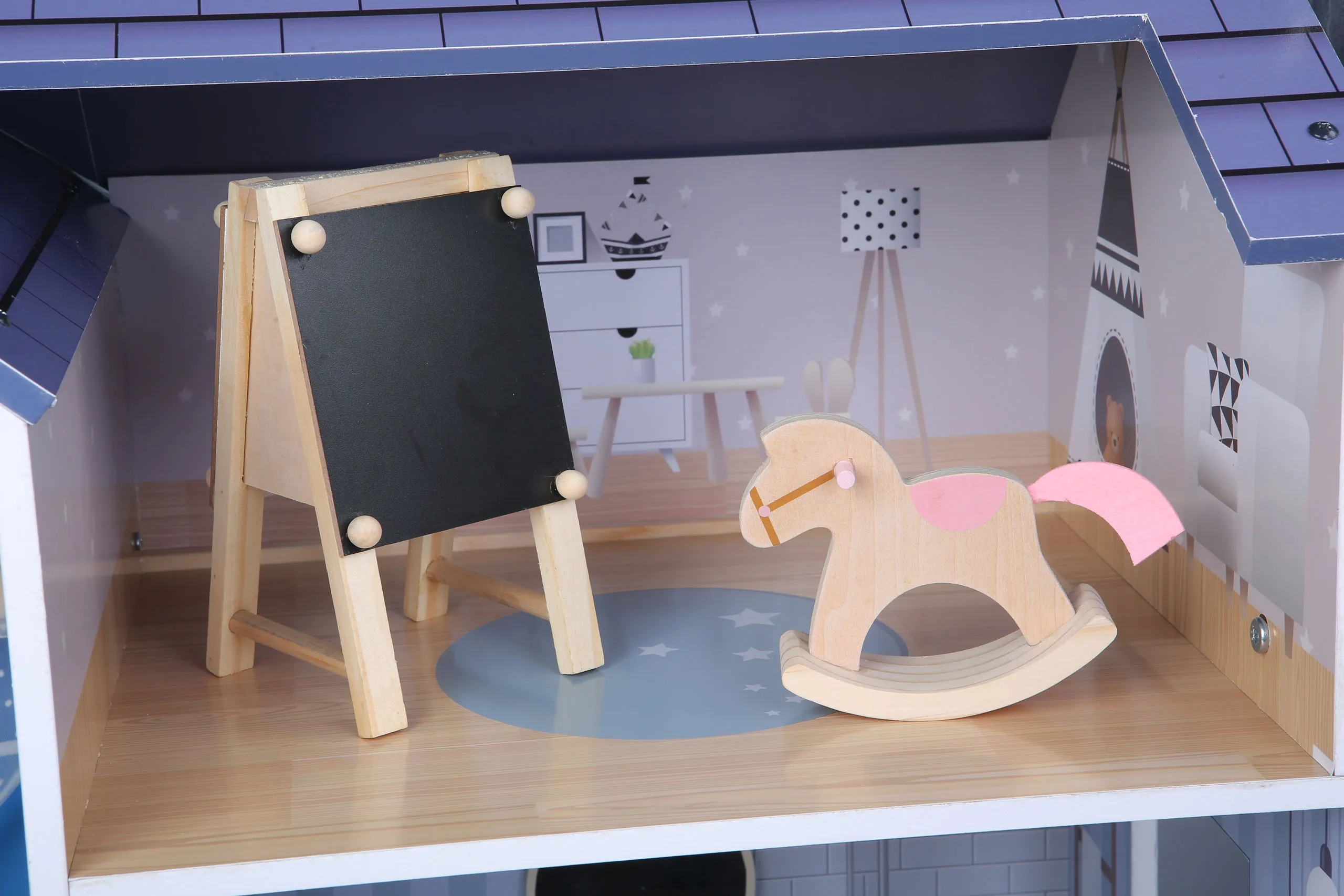 ecotoys xxl kuća za lutke maya s 28 komada namještaja - slika 8