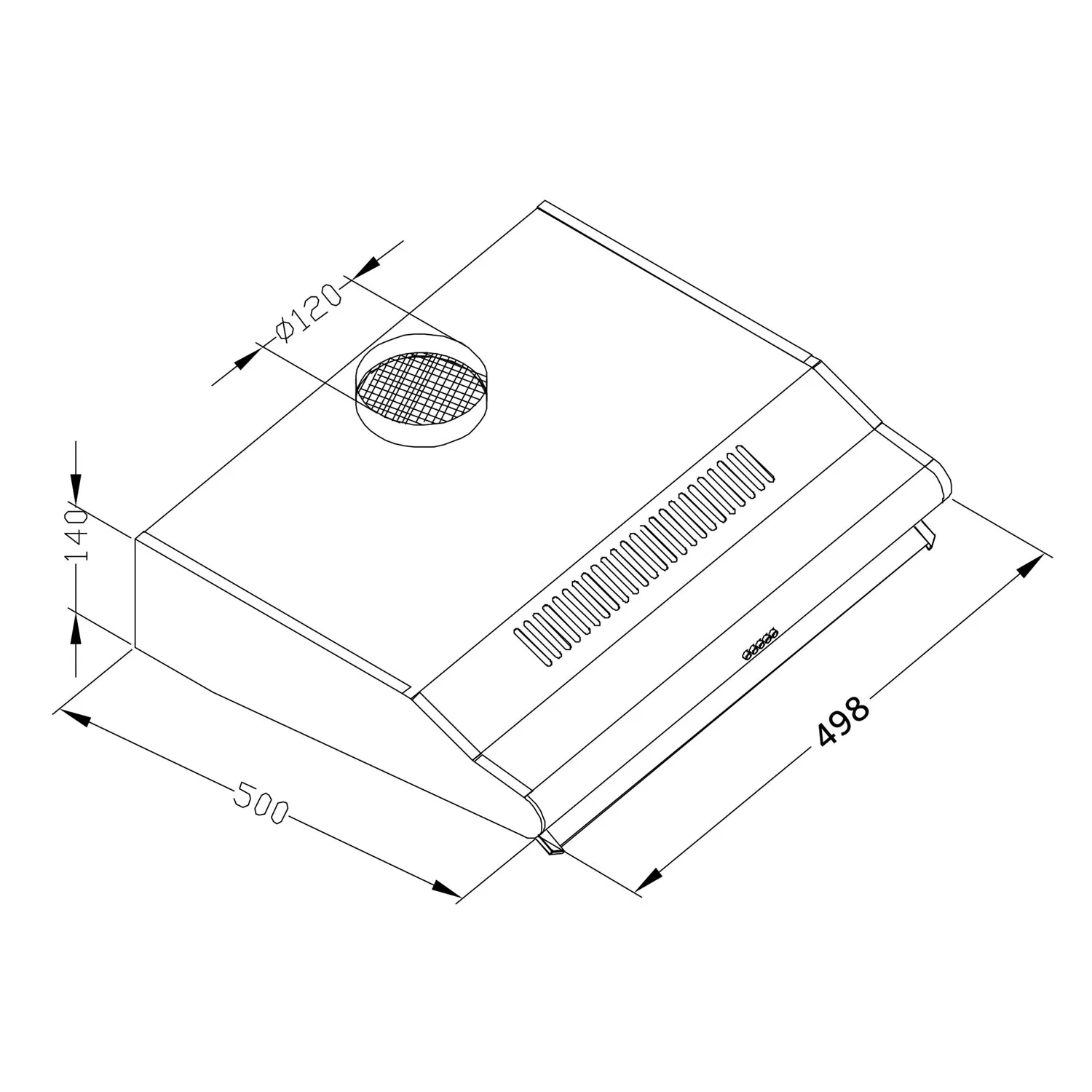 kuhinjska napa za ispod ormarića - 50 cm apsorber berdsen be-10-a inox - slika 7