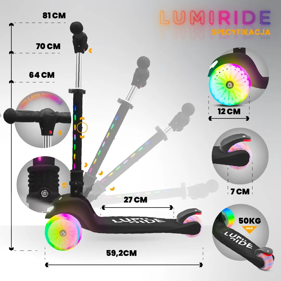 lumiride led romobil na tri kotača za djecu - slika 4