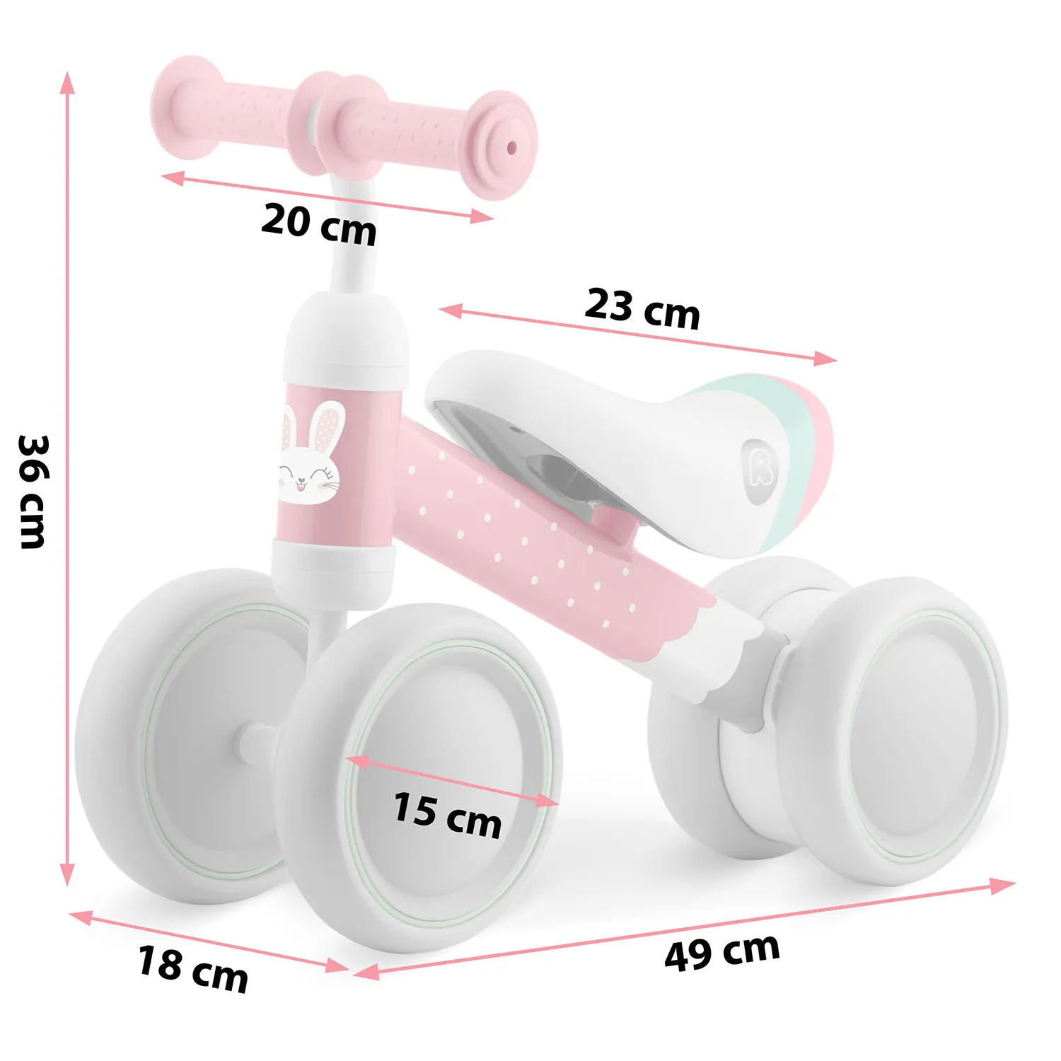 ricokids bicikl za balansiranje za malu djecu, rozi - slika 5