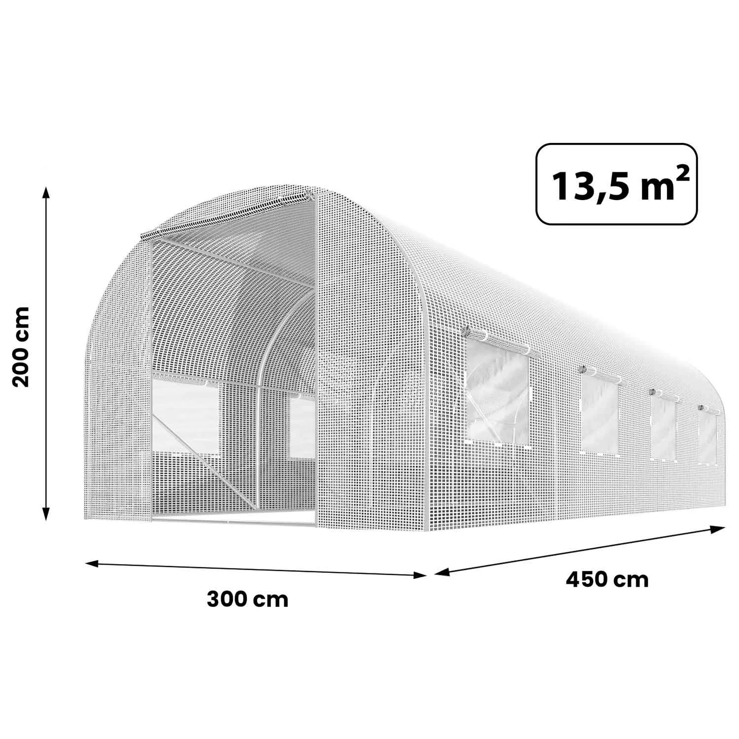folija za vrtni tunel 3x4,5 m (13,5 m2) bijeli plonos - slika 6