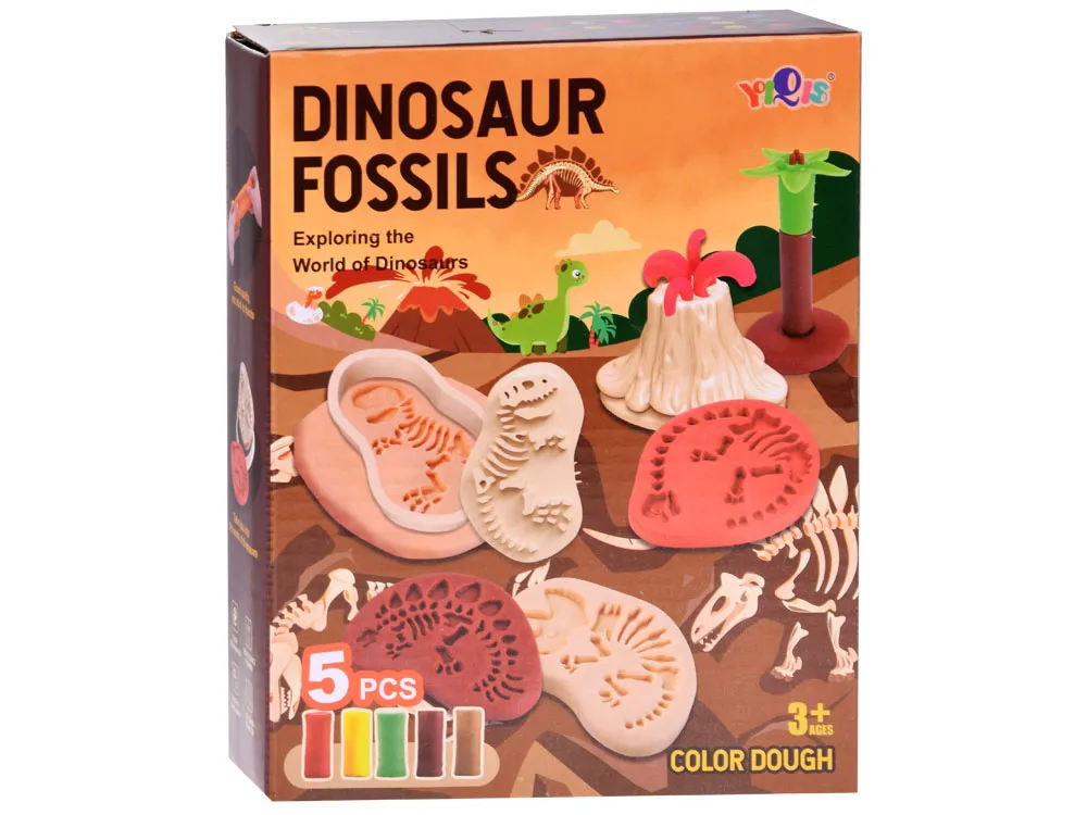 set izrade fosila dinosaura od plastelina 5 boja - slika 9