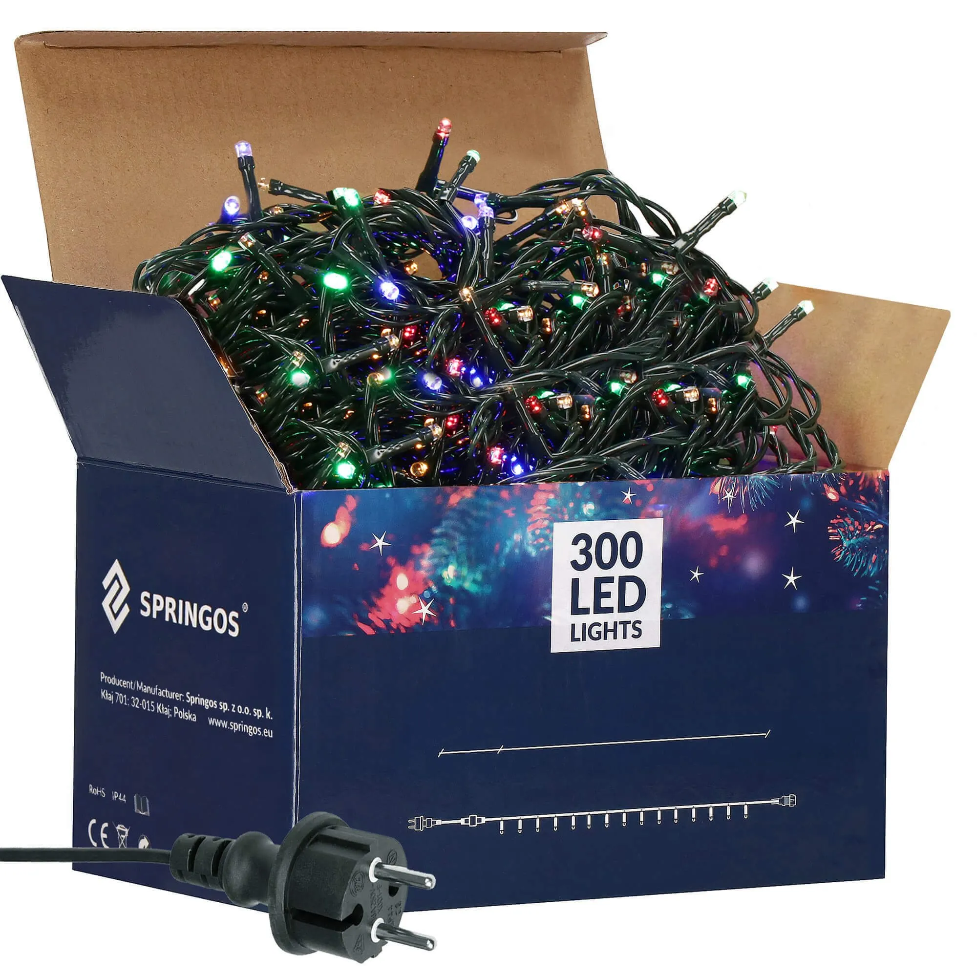 svjetla za božićno drvce 300 led dioda, šarena - slika 10