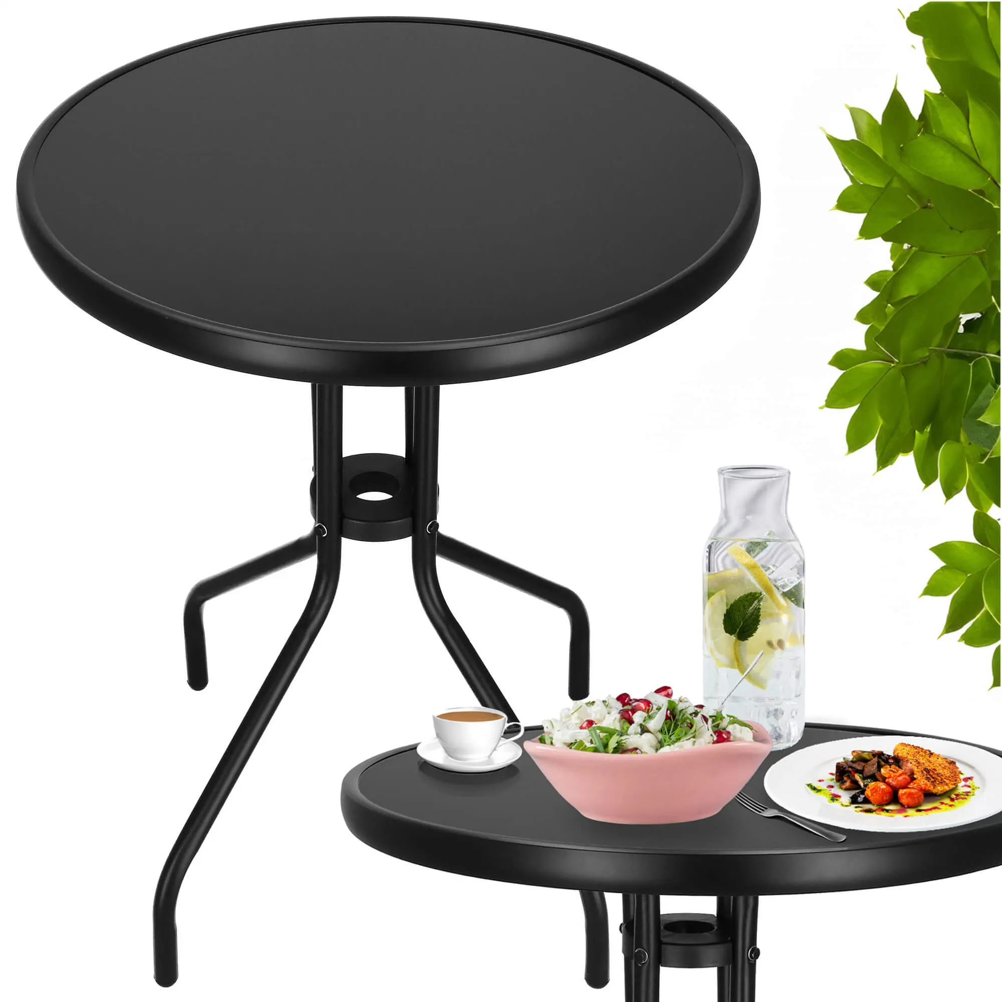 springos metalni okrugli vrtni stol, 60 cm, crni - slika 5