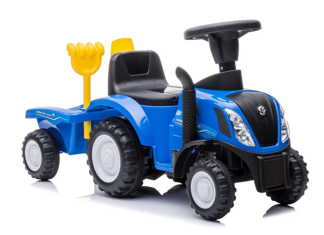 dječji traktor guralica s prikolicom new holland plavi - slika 6