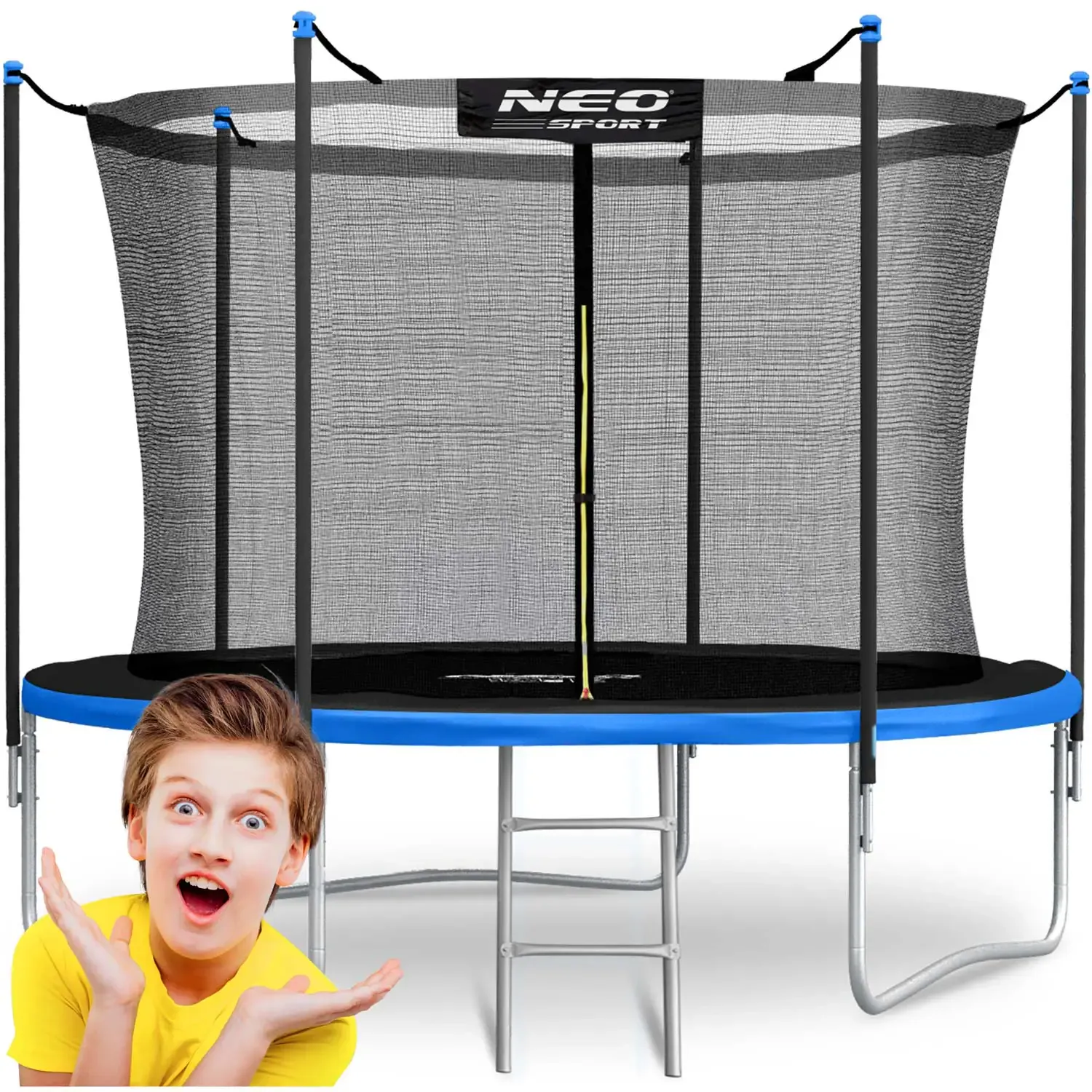 Neo-Sport vrtni trampolin 183 cm (6 ft) s unutarnjom mrežom i ljestvama,plavi - Pribislavec