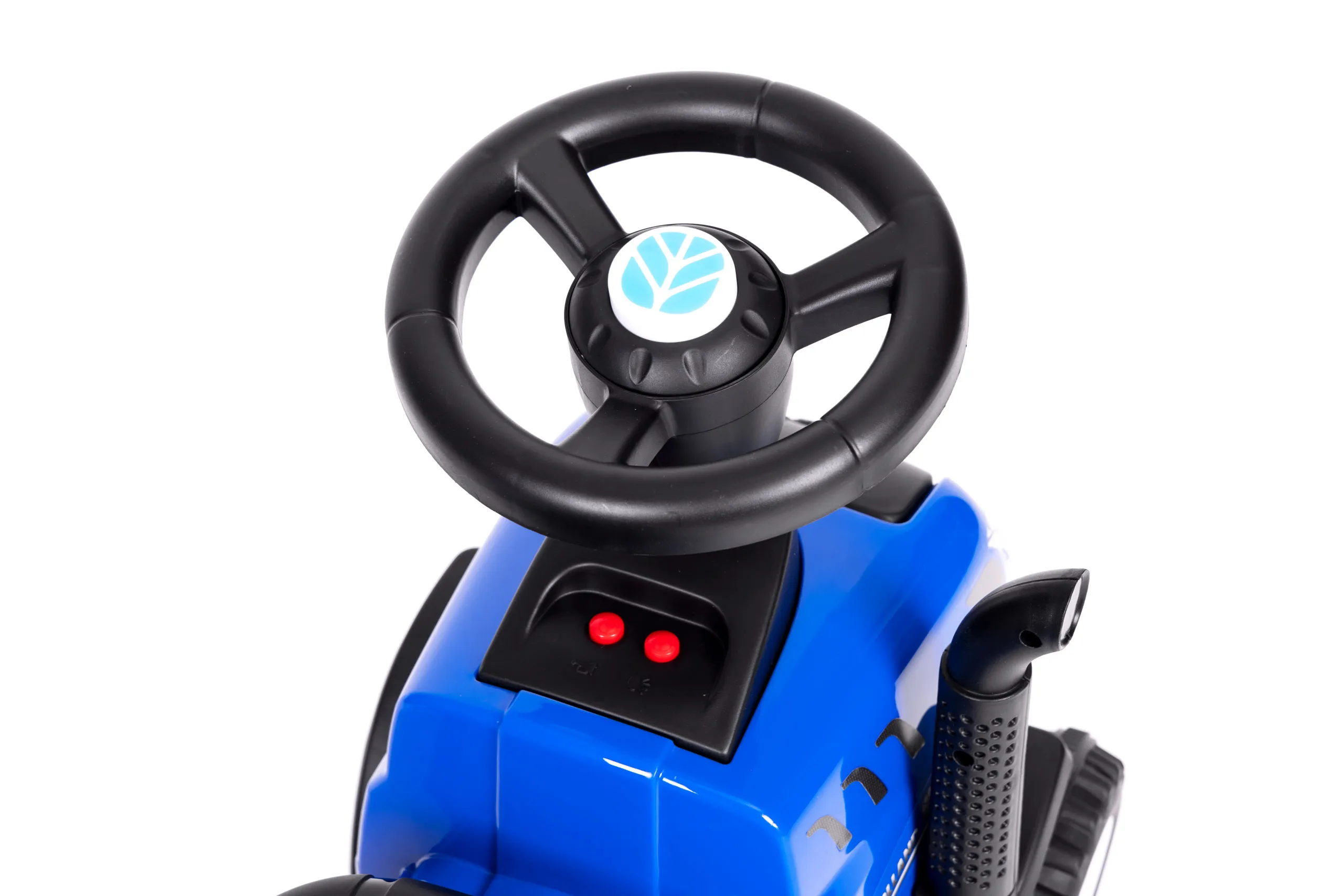 traktor za vožnju s prikolicom za djecu, interaktivni volan, zvukovi, plava - slika 8
