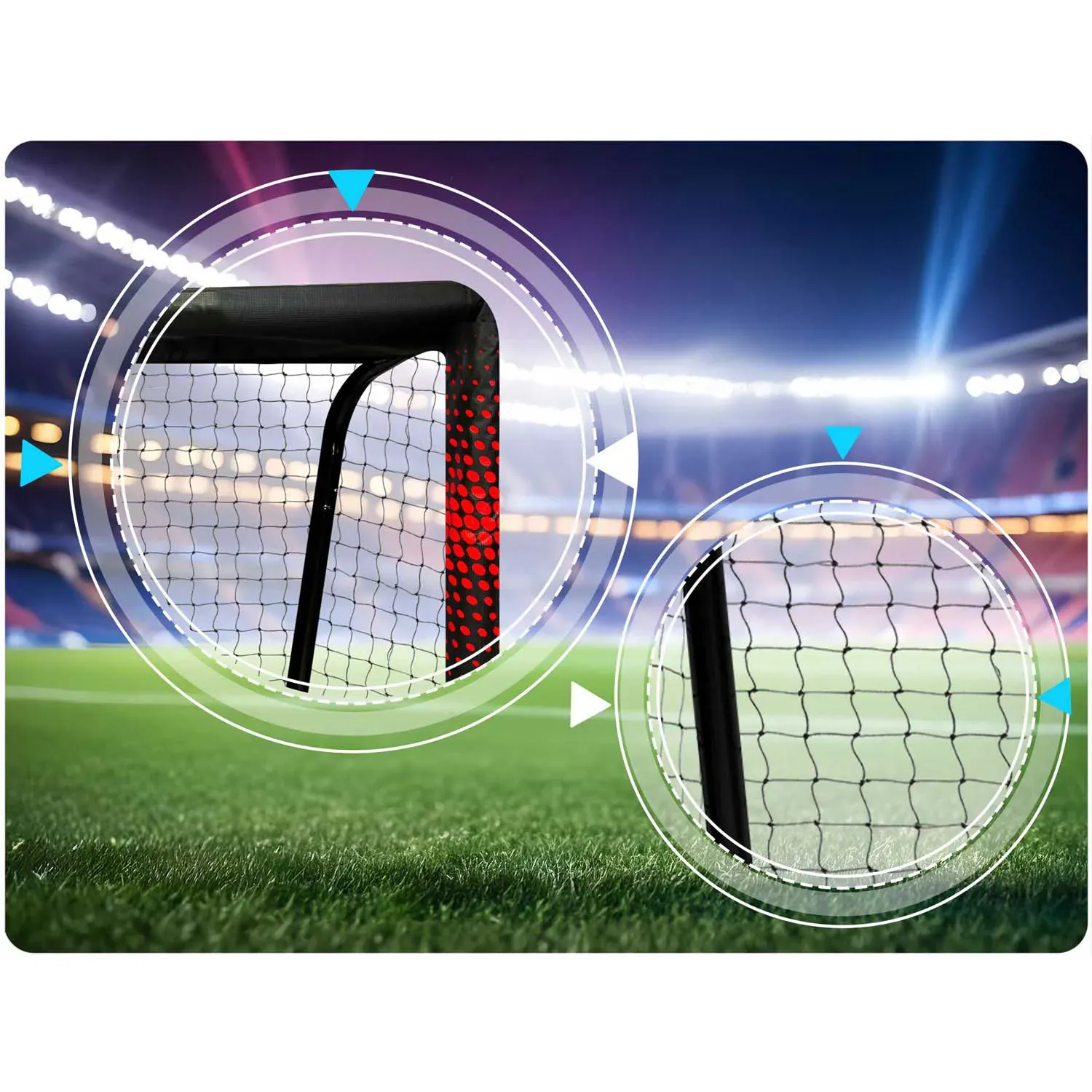 nogometni gol 300 x 200 x 120 cm ns-473 crno-crveni - slika 3