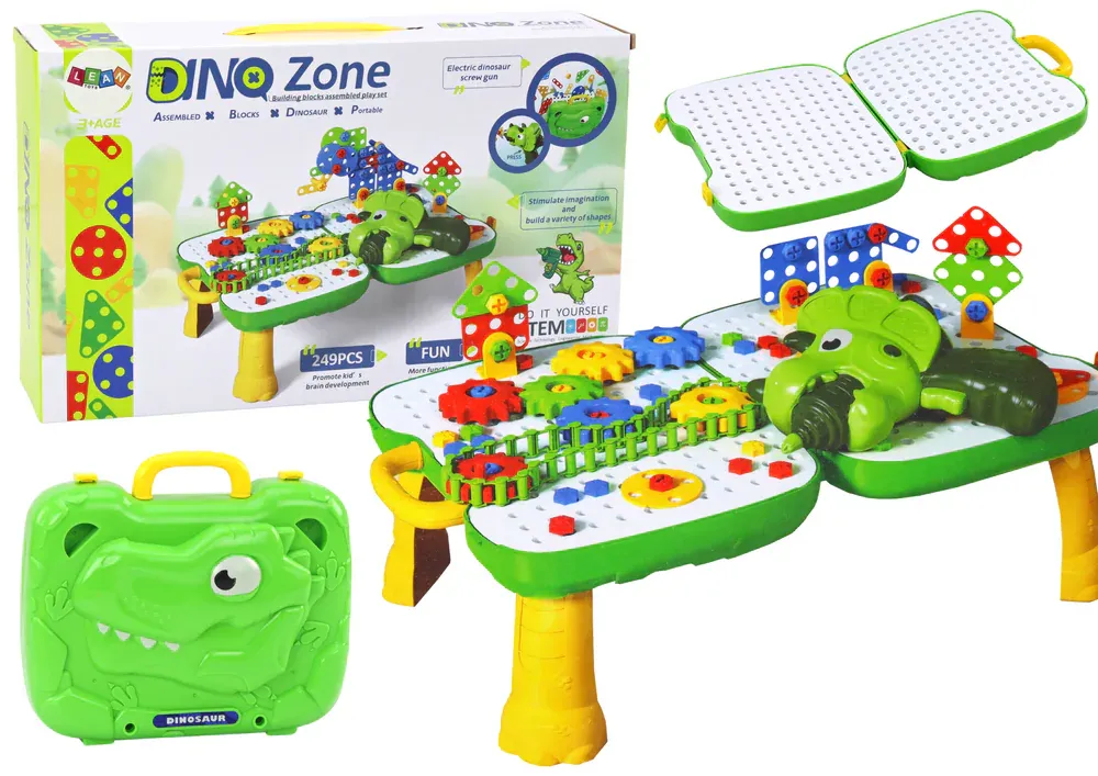 stolni kovčeg diy set puzzle dinosaur odvijač 249 komada. - slika 2