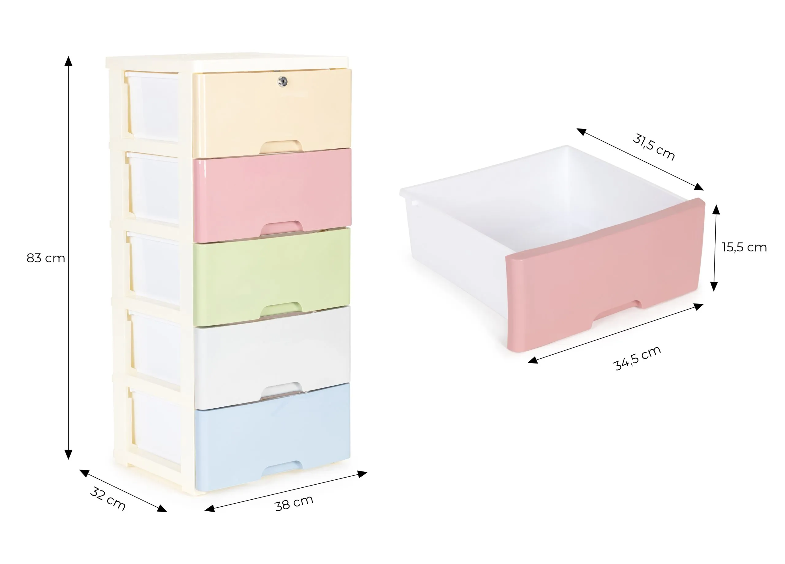 modernhome organizator za ormarić s 5 izvlačnih ladica - slika 7