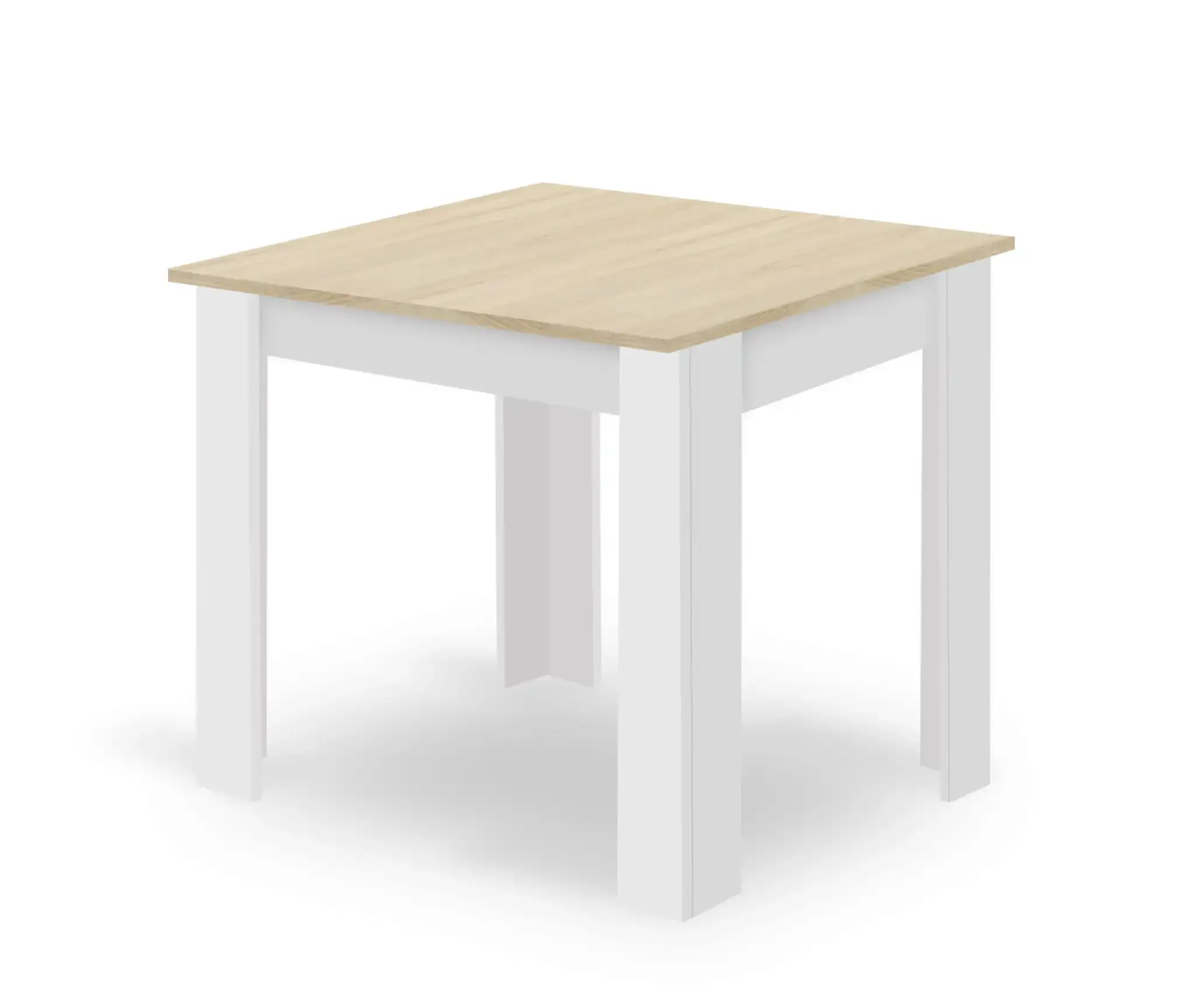 stol 80x80 hrast sonoma + bijela boja - slika 2