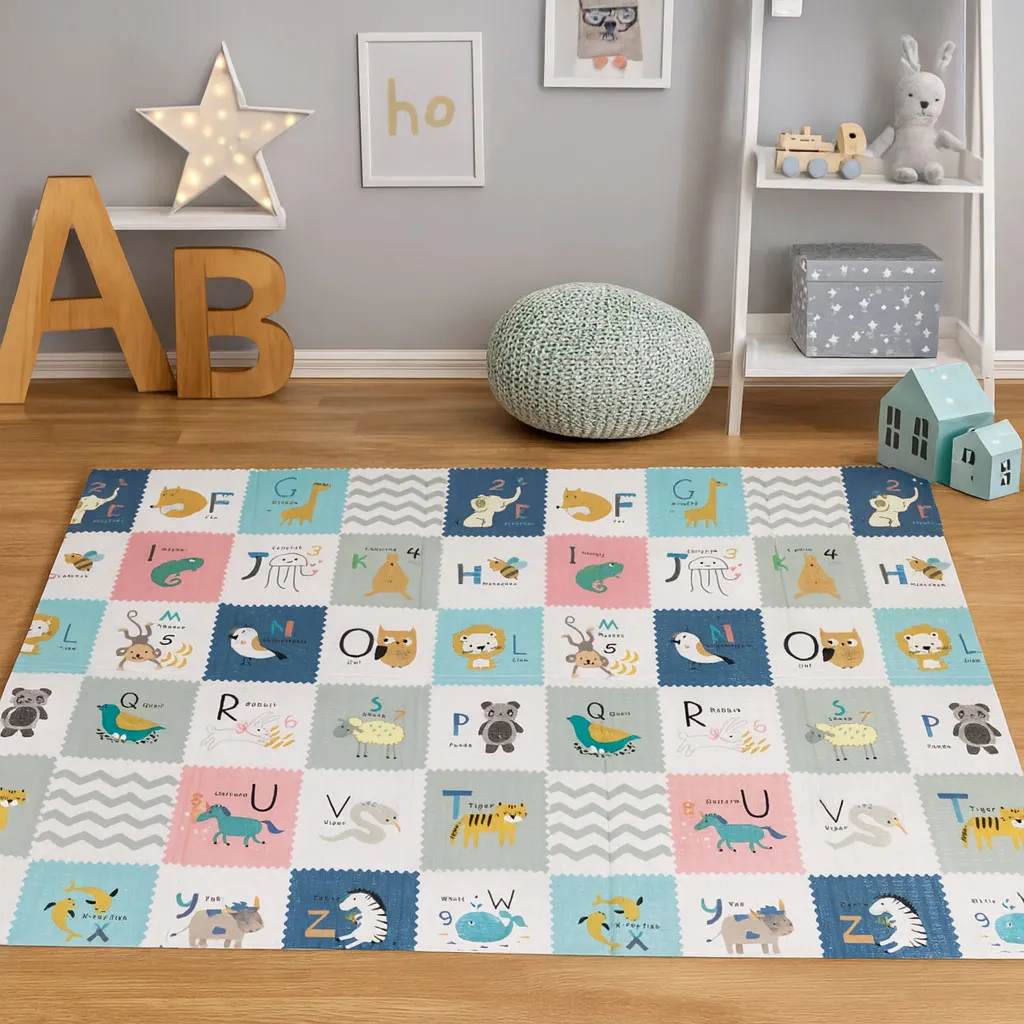 pjenasta edukativna podloga za igru ​​za djecu 200x150 cm abeceda - slika 6