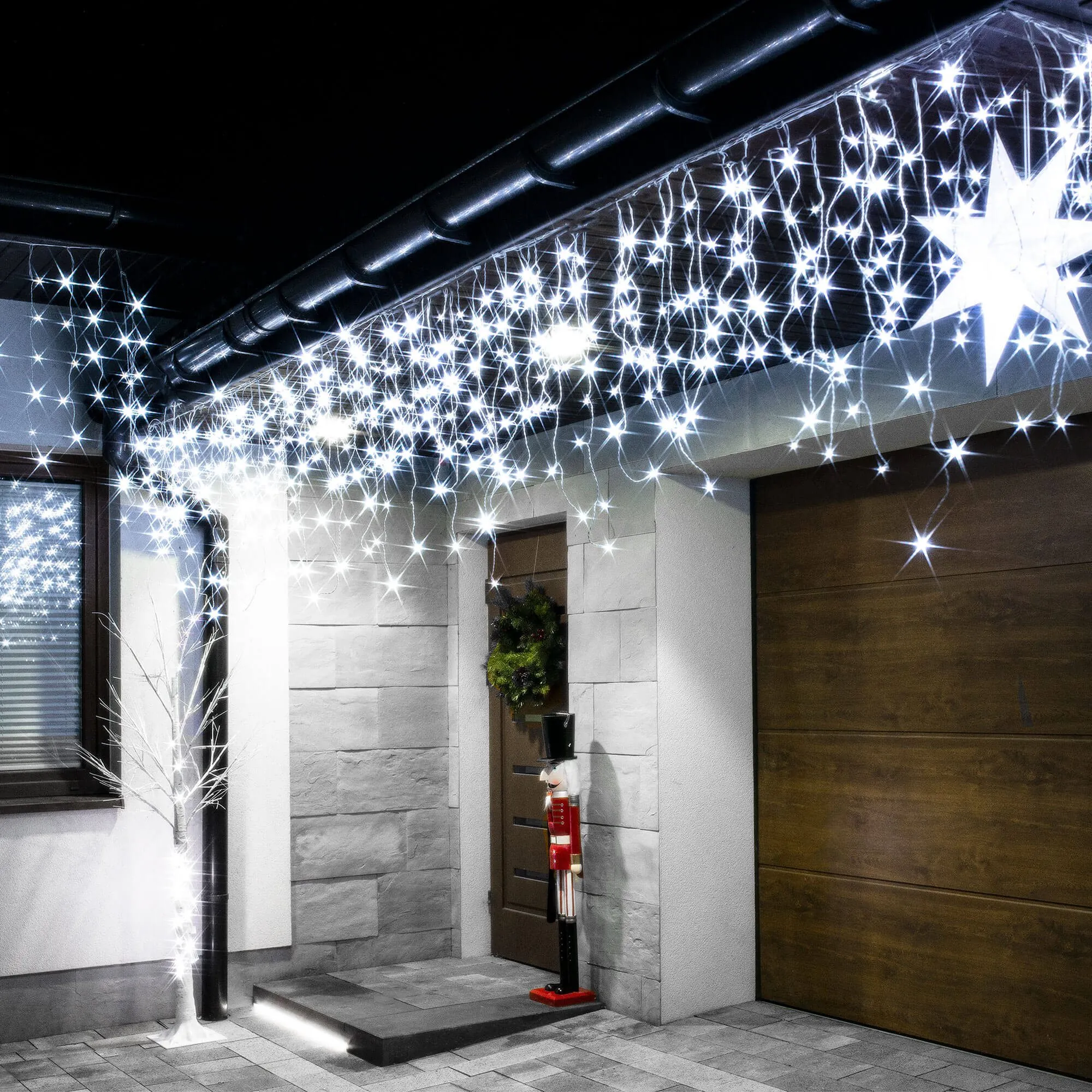 springos svjetlosna zavjesa , hladno bijela 300 led - slika 10