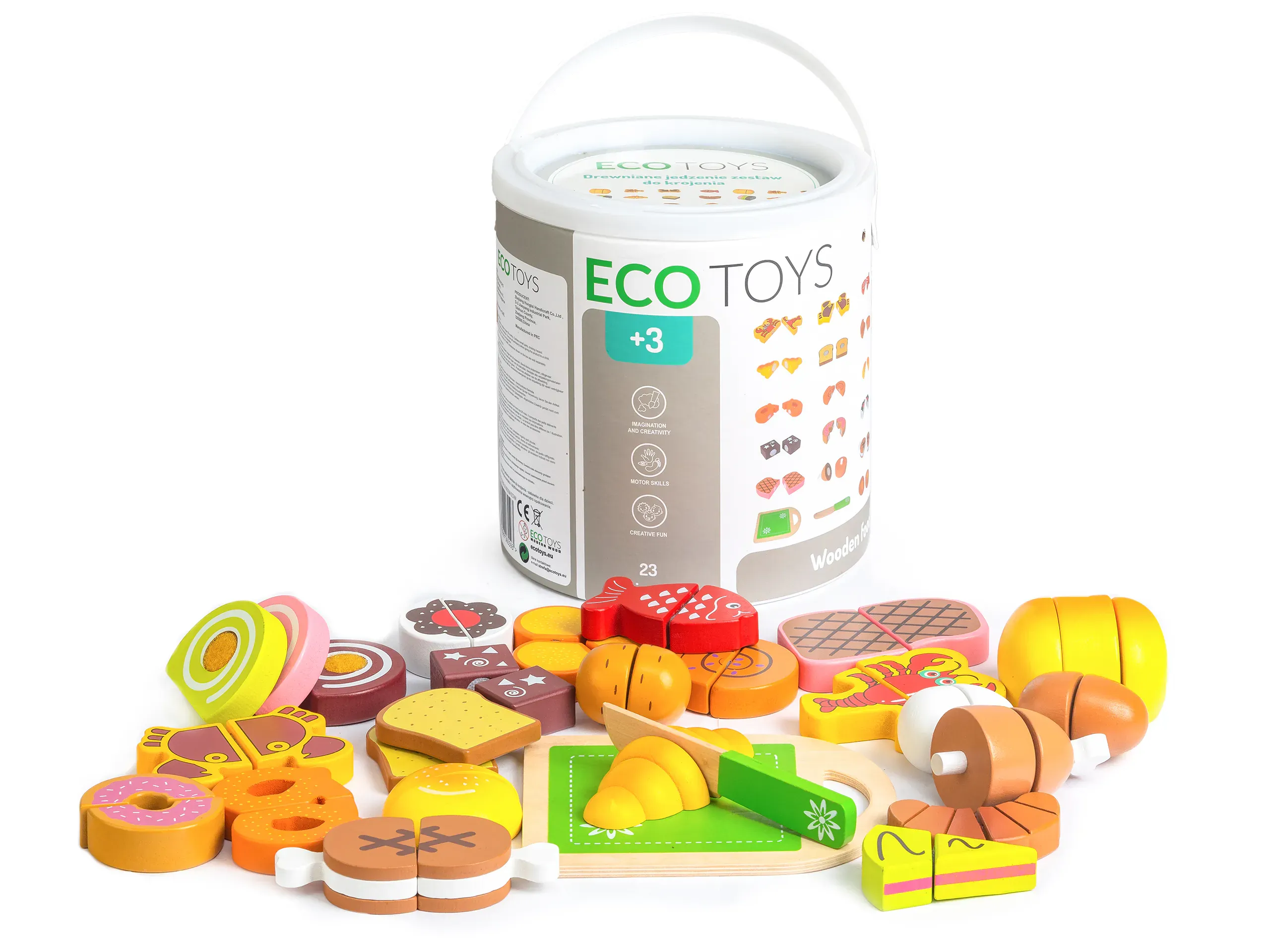ecotoys drvena hrana za rezanje 23 komada - slika 2