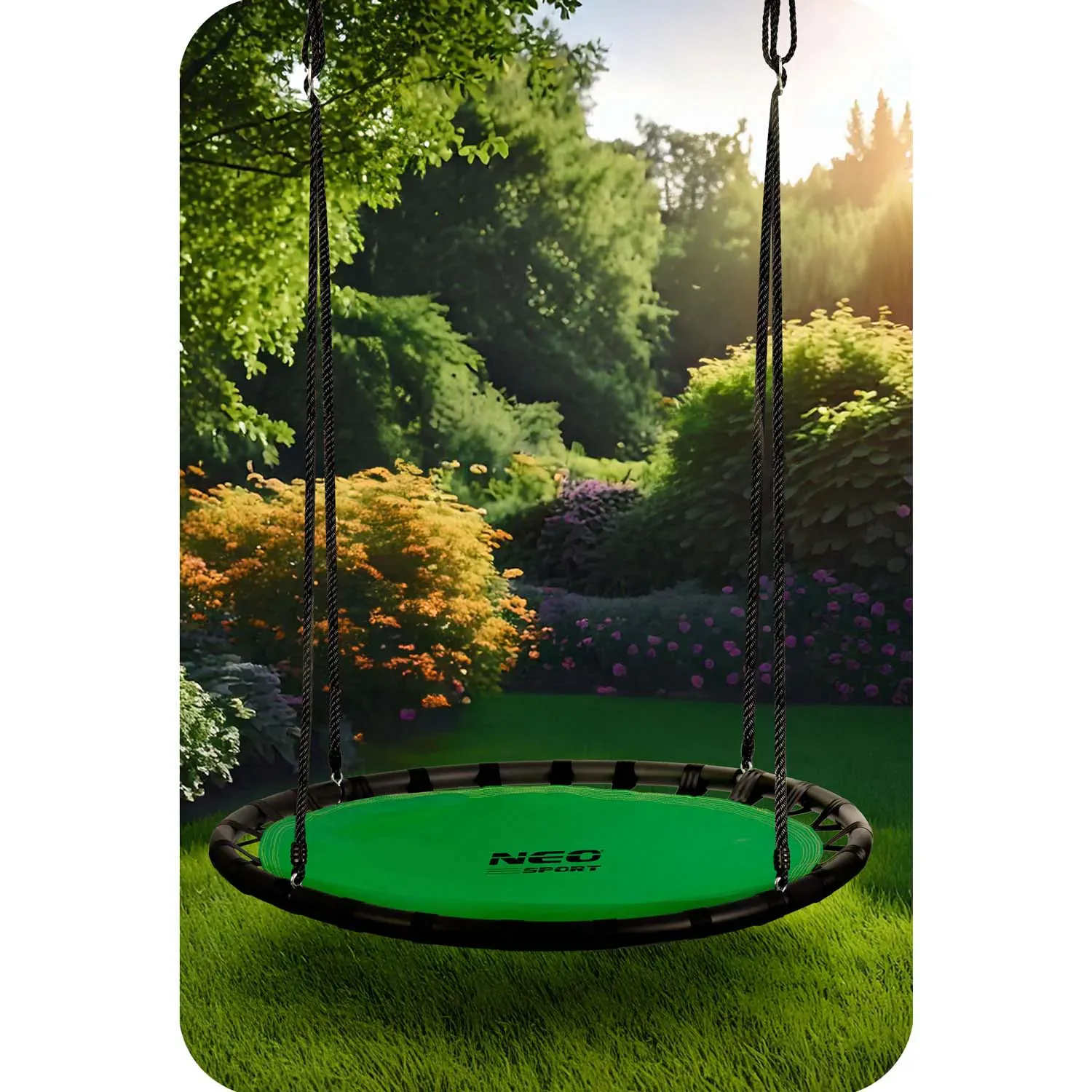 neo-sport swingo ljuljačka “ gnijezdo” – zeleno, promjer 120 cm - slika 5