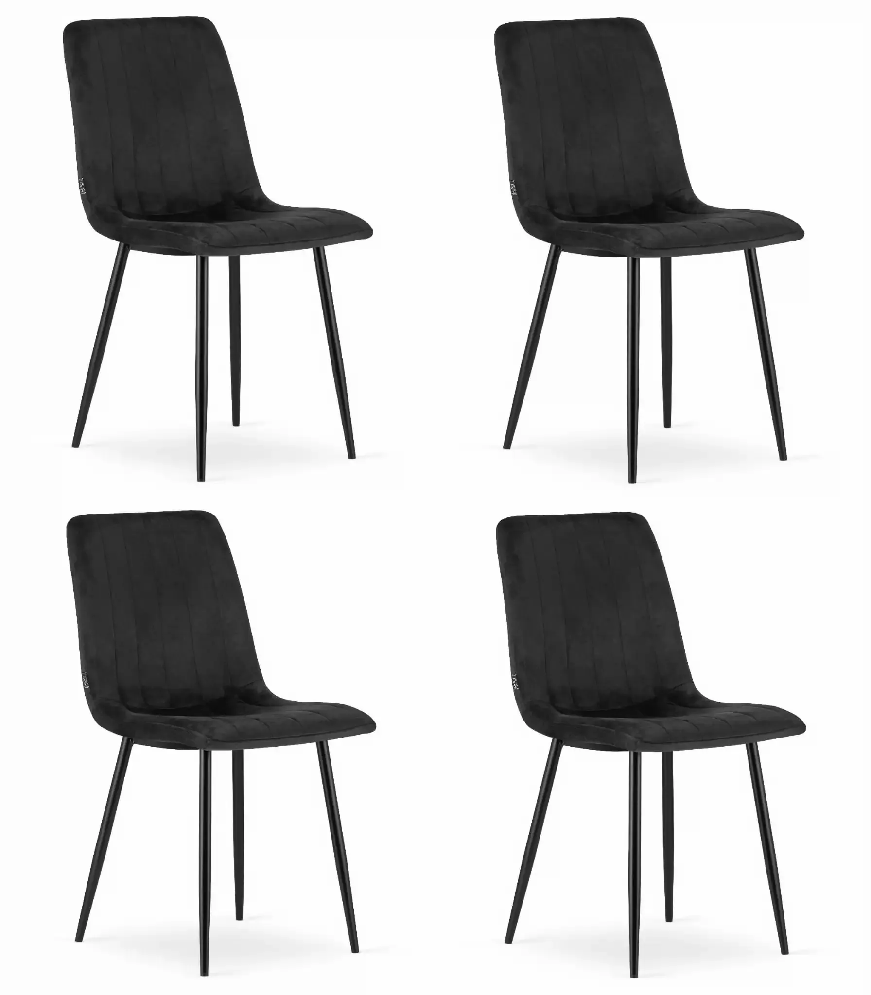 set od 4 stolice lava – crni baršun - slika 2