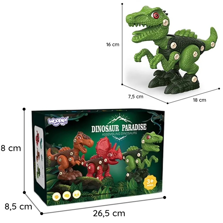 woopie set za sastavljanje dinosaura 3 kom. - slika 10