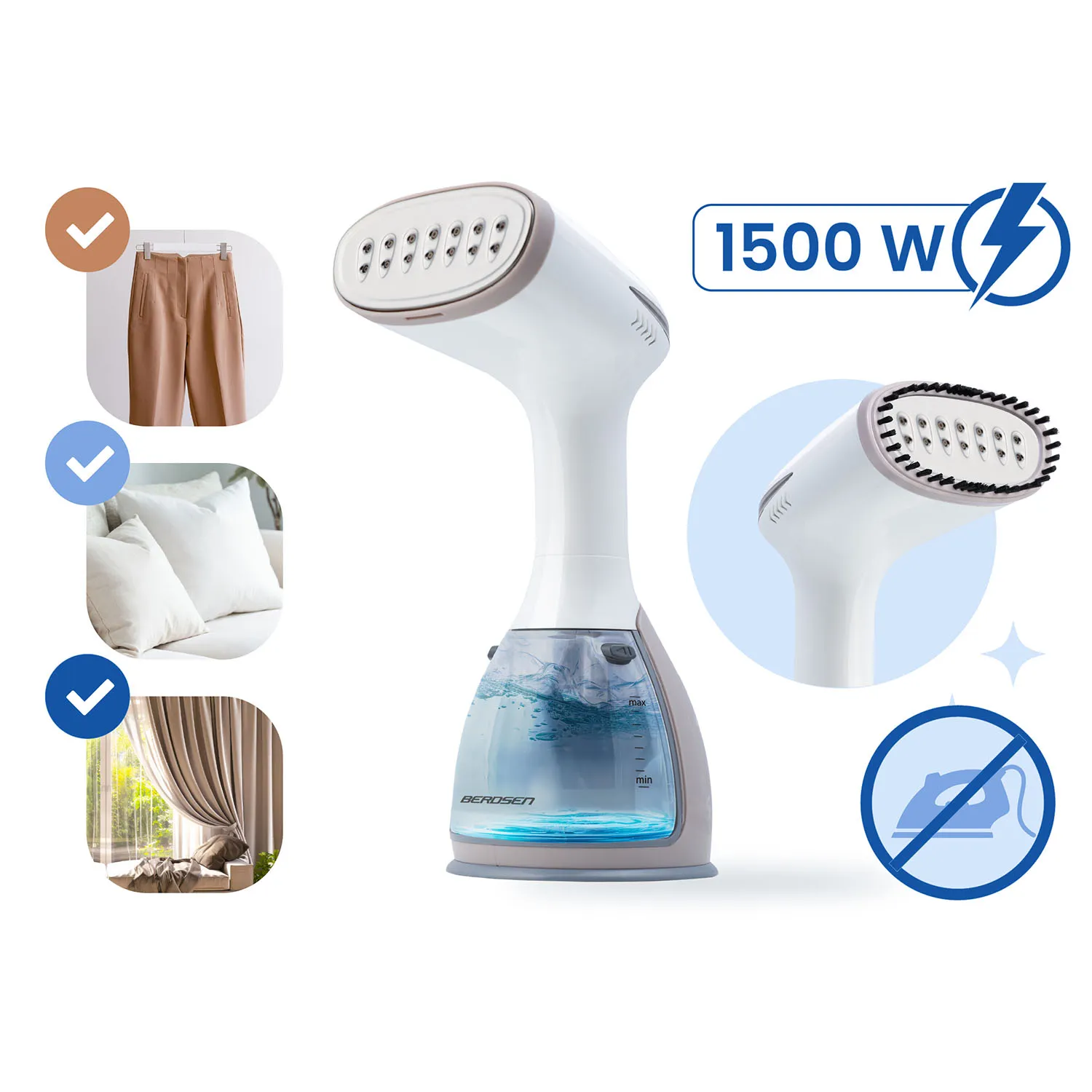berdsen bd-310 1500w pegla za odjeću na paru - slika 5