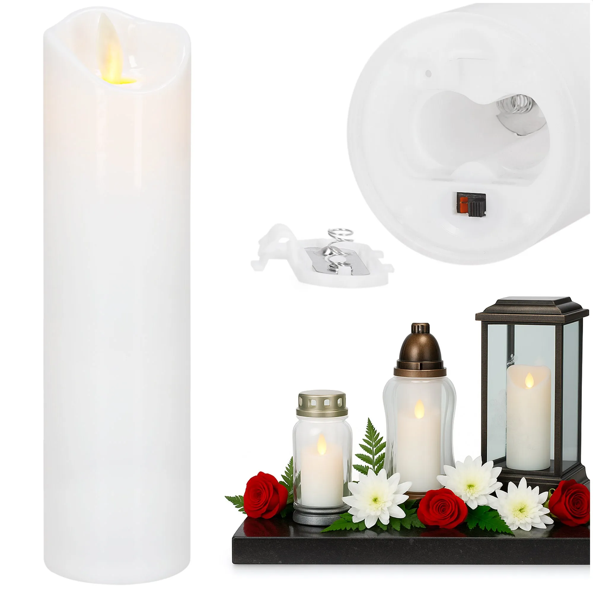 led svijeća – 17,5 × 5 cm, toplo žuta - slika 5