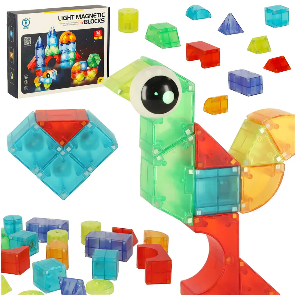 3d magnetne kocke led svjetleće 32 el. - slika 2