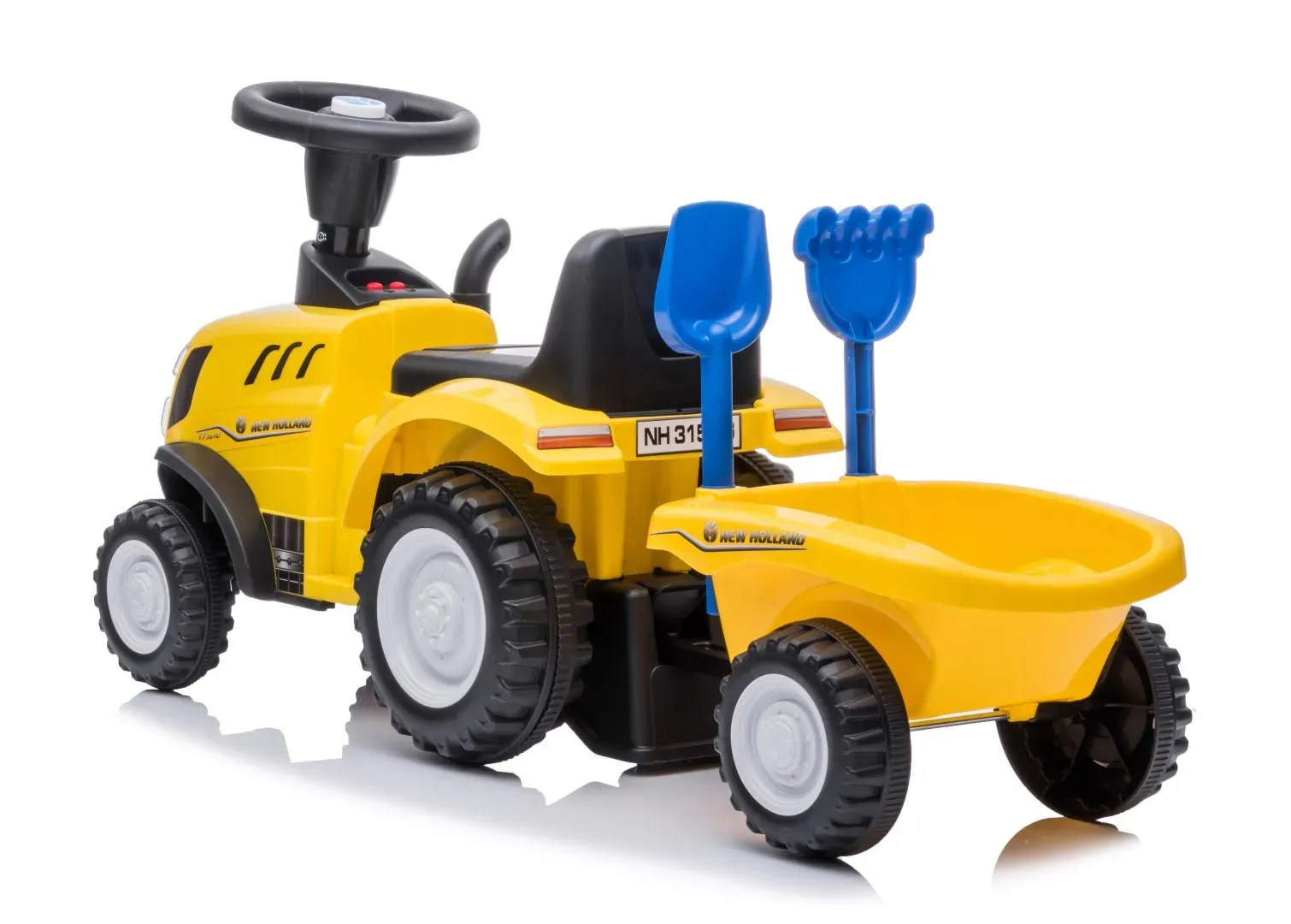 dječji traktor guralica s prikolicom new holland žuti - slika 5