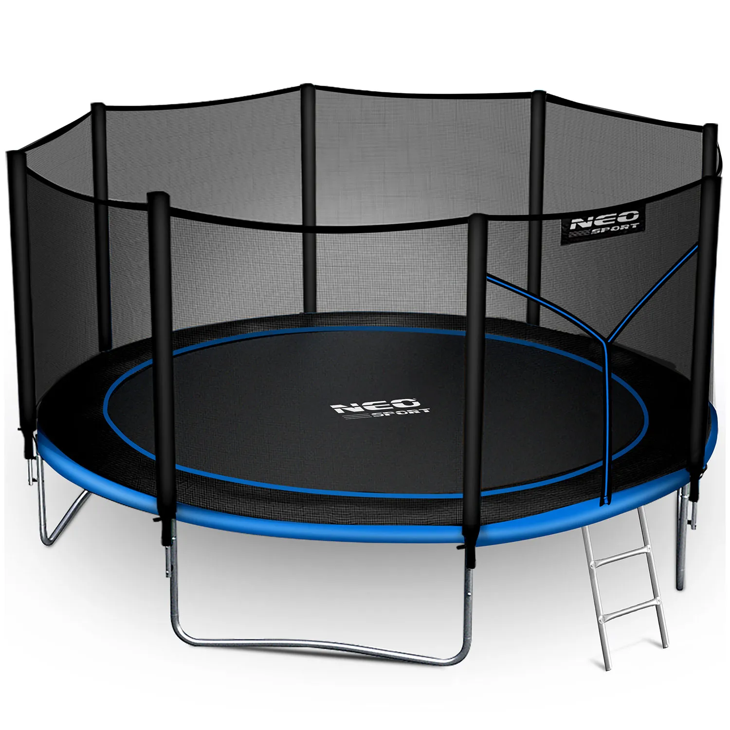 neo-sport vrtni trampolin 374 cm (12 ft) s vanjskom mrežom i ljestvama, plavi - slika 9