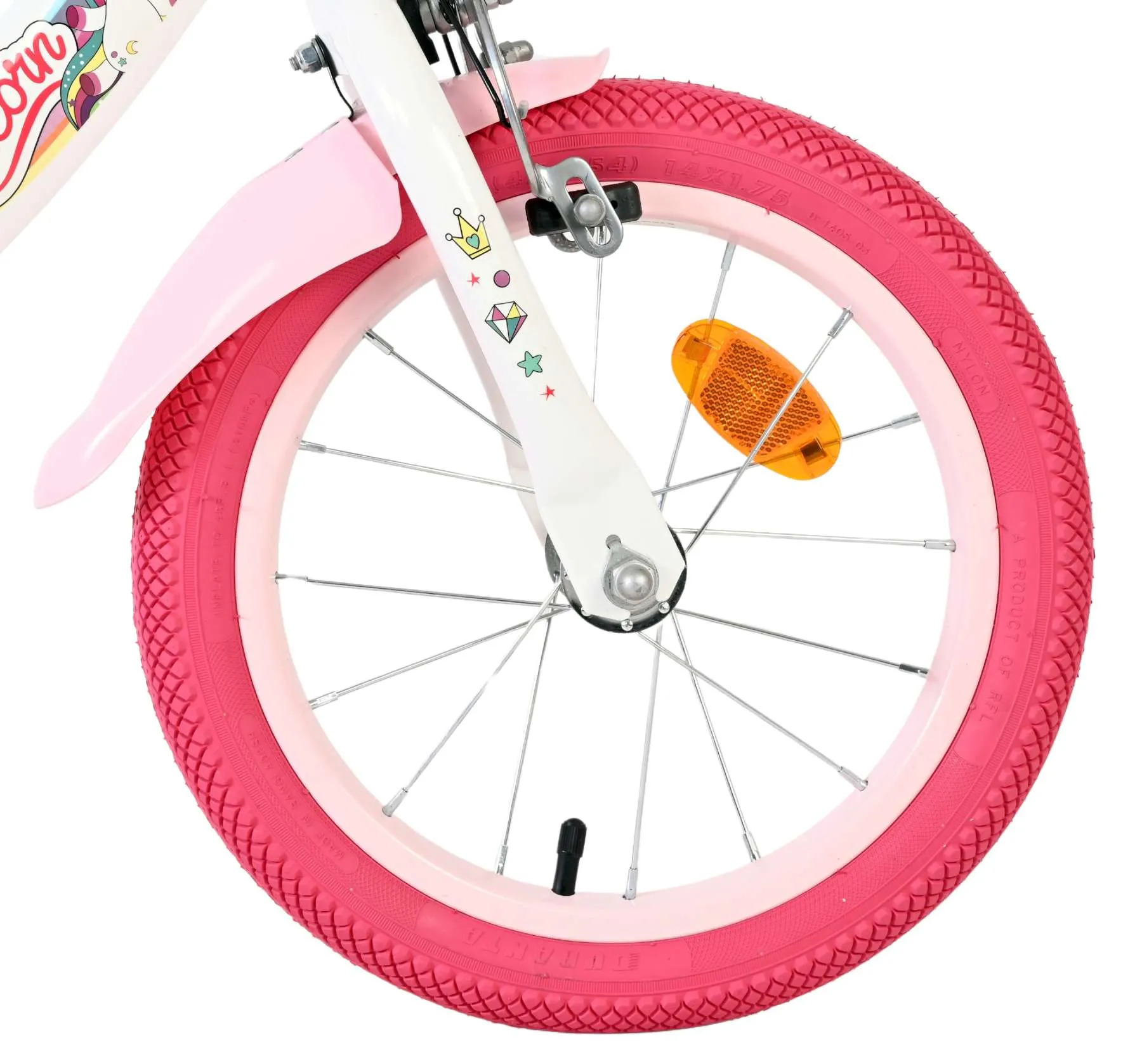volare dječji bicikl unicorn 14″ bijele boje, s dvije ručne kočnice - slika 4
