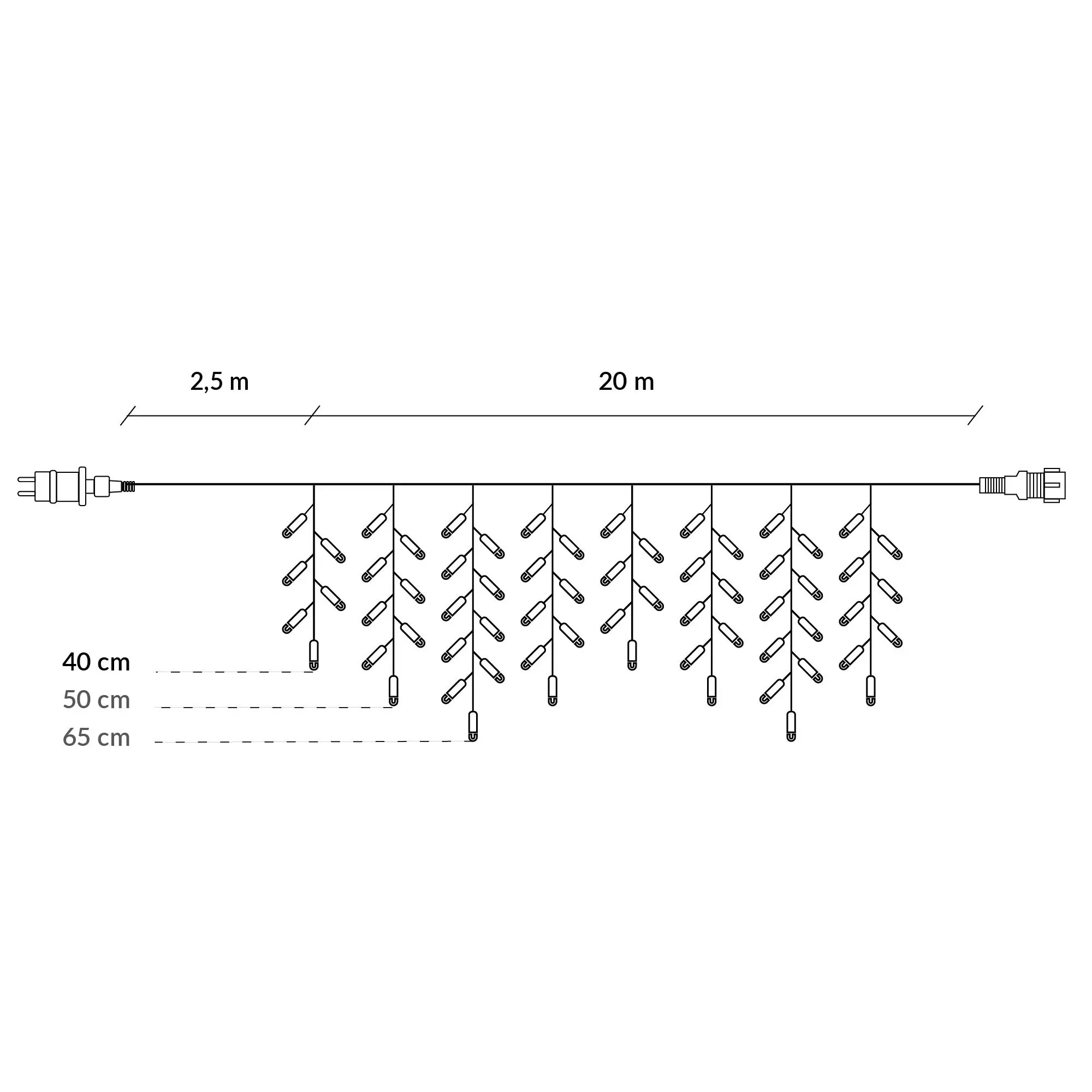 springos zavjesa s kapljicama, 500 led, 20 m, plava i bijela - slika 2