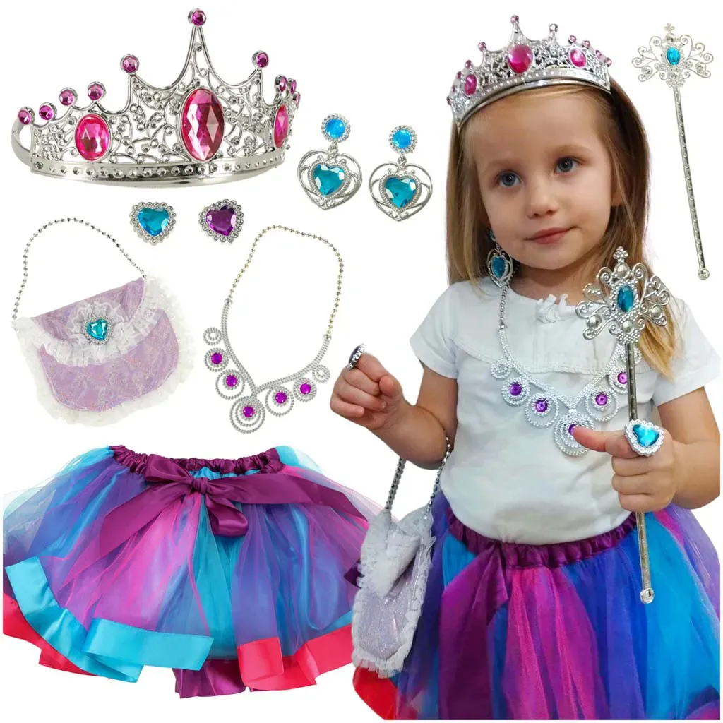 kostim princeza s krunom i torbicom 9 elemenata - slika 2