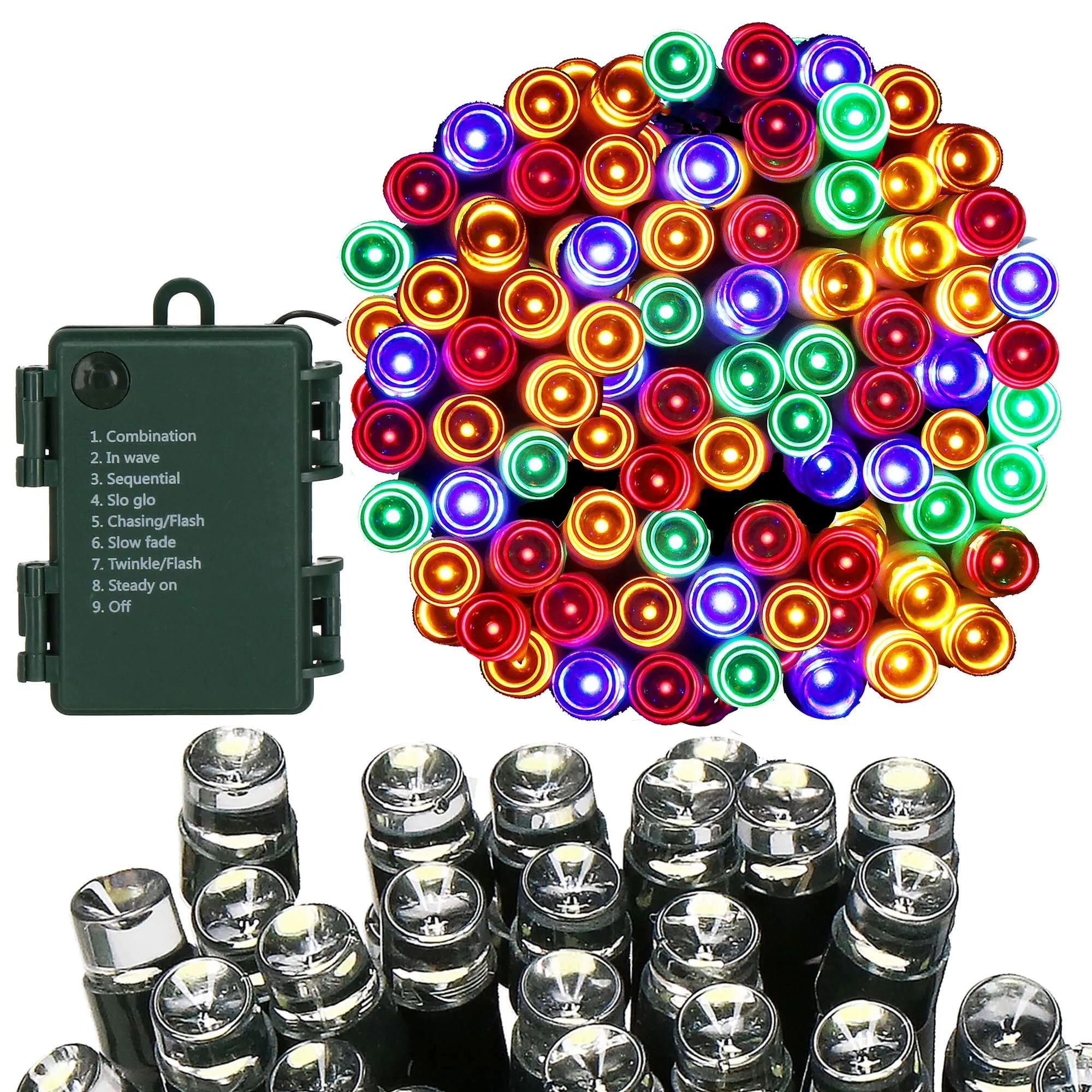 led lampice na baterije – 100 lampica, višebojna - slika 3