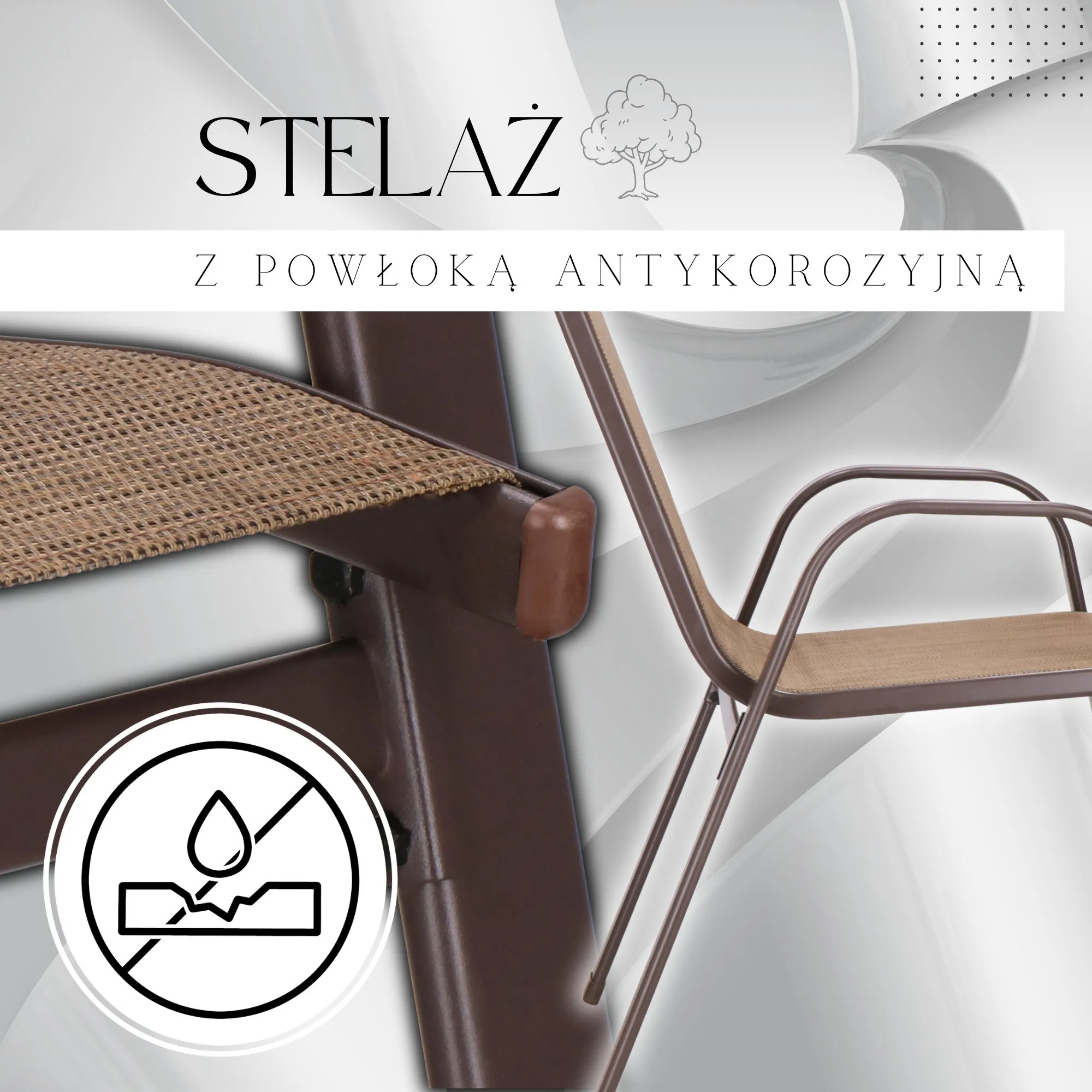 springos metalne vrtne stolice 73 x 55,5 x 93 cm (4 kom.) smeđa - slika 4