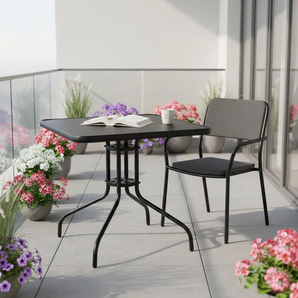 stakleni vrtni stol 80x80 cm - slika 4
