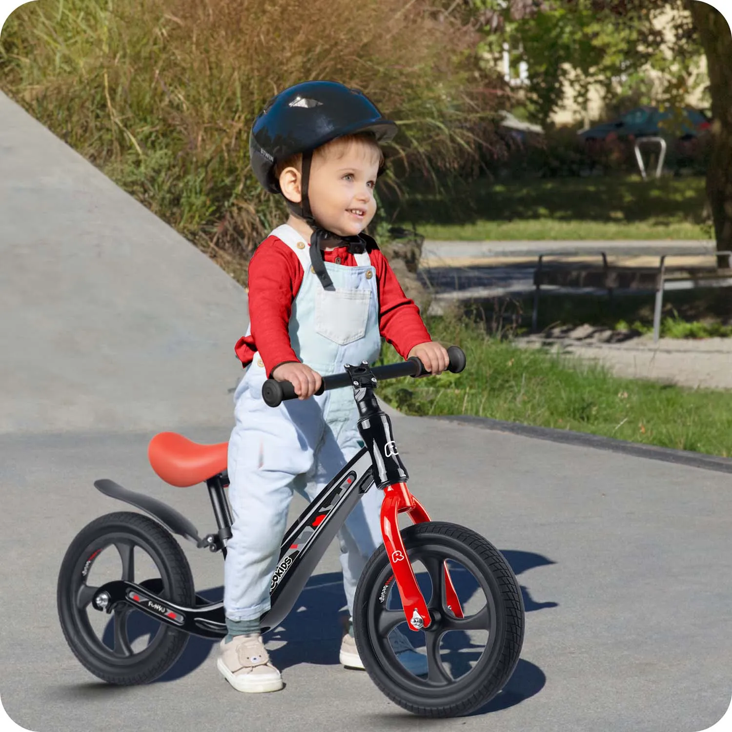 ricokids funnu bicikl bez pedala, crno narančasti - slika 9