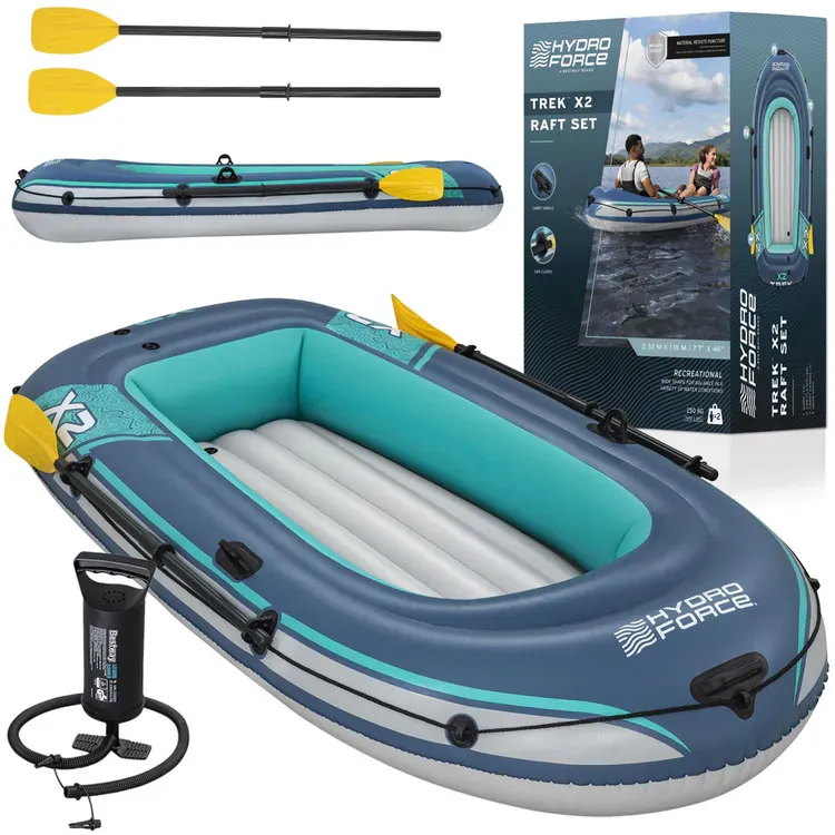 bestway gumeni čamac trek x2 do 250 kg 232x118 cm + vesla i pumpa 61153 - slika 2